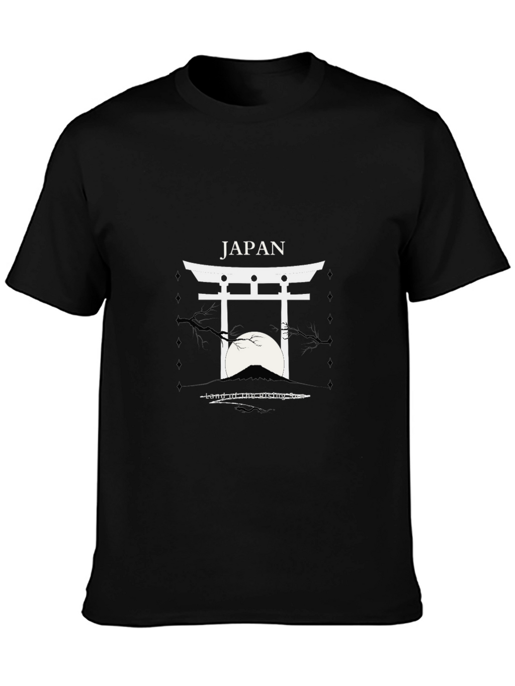 Japan Torii Gate T-Shirt Black Cotton Graphic Tee