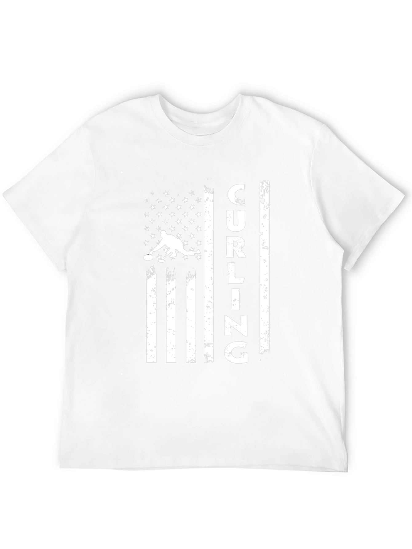 Curling American Flag Graphic Tee