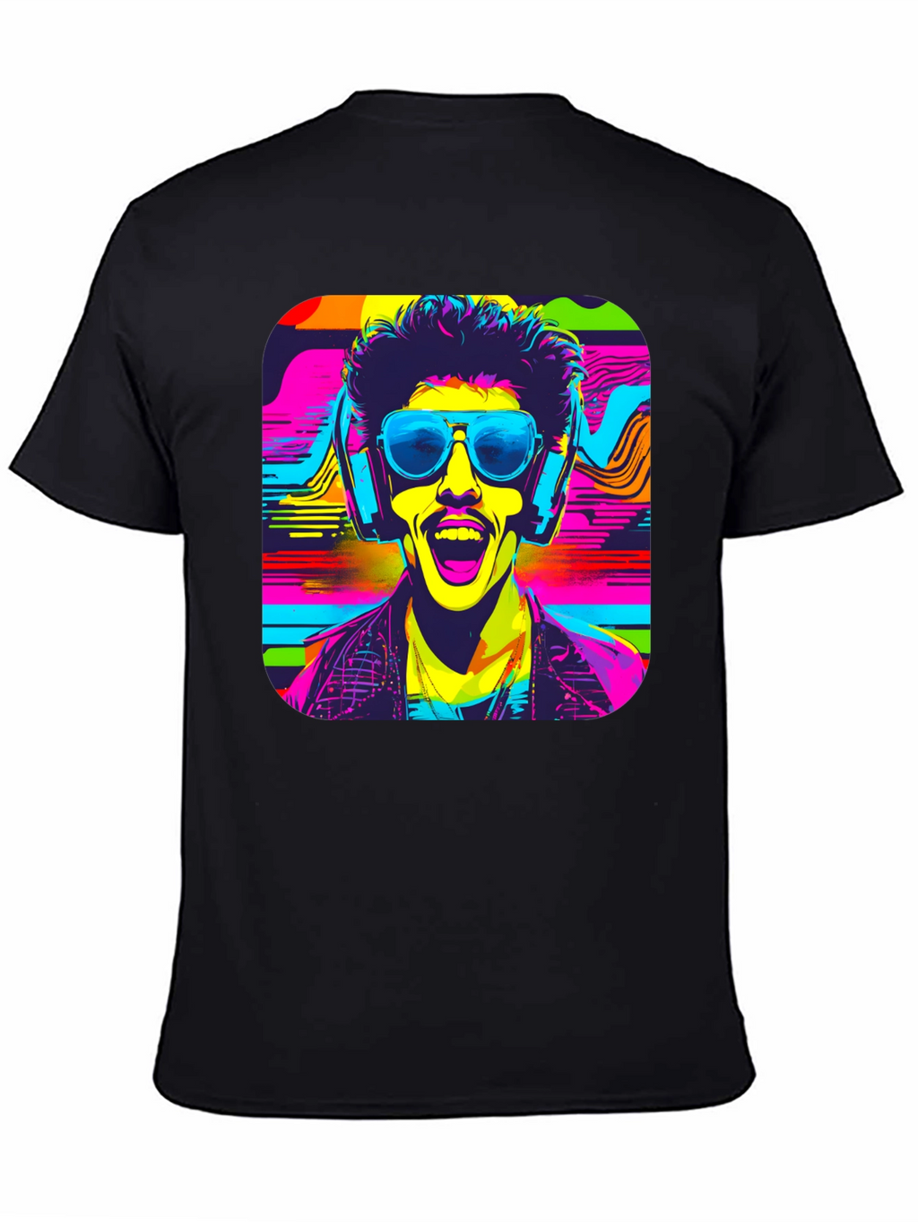Vibrant Retro Rave Graphic T-Shirt