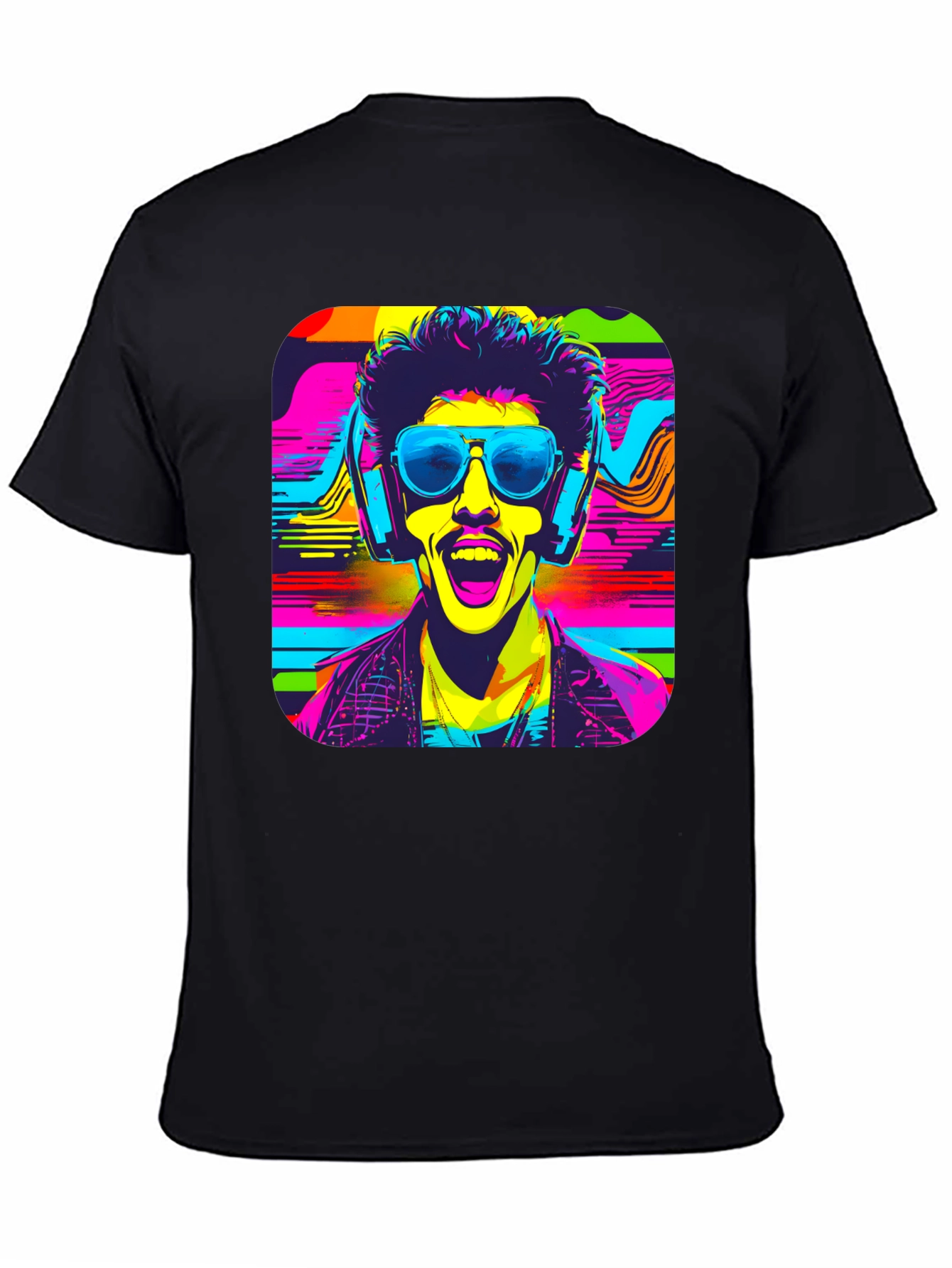 Vibrant Retro Rave Graphic T-Shirt