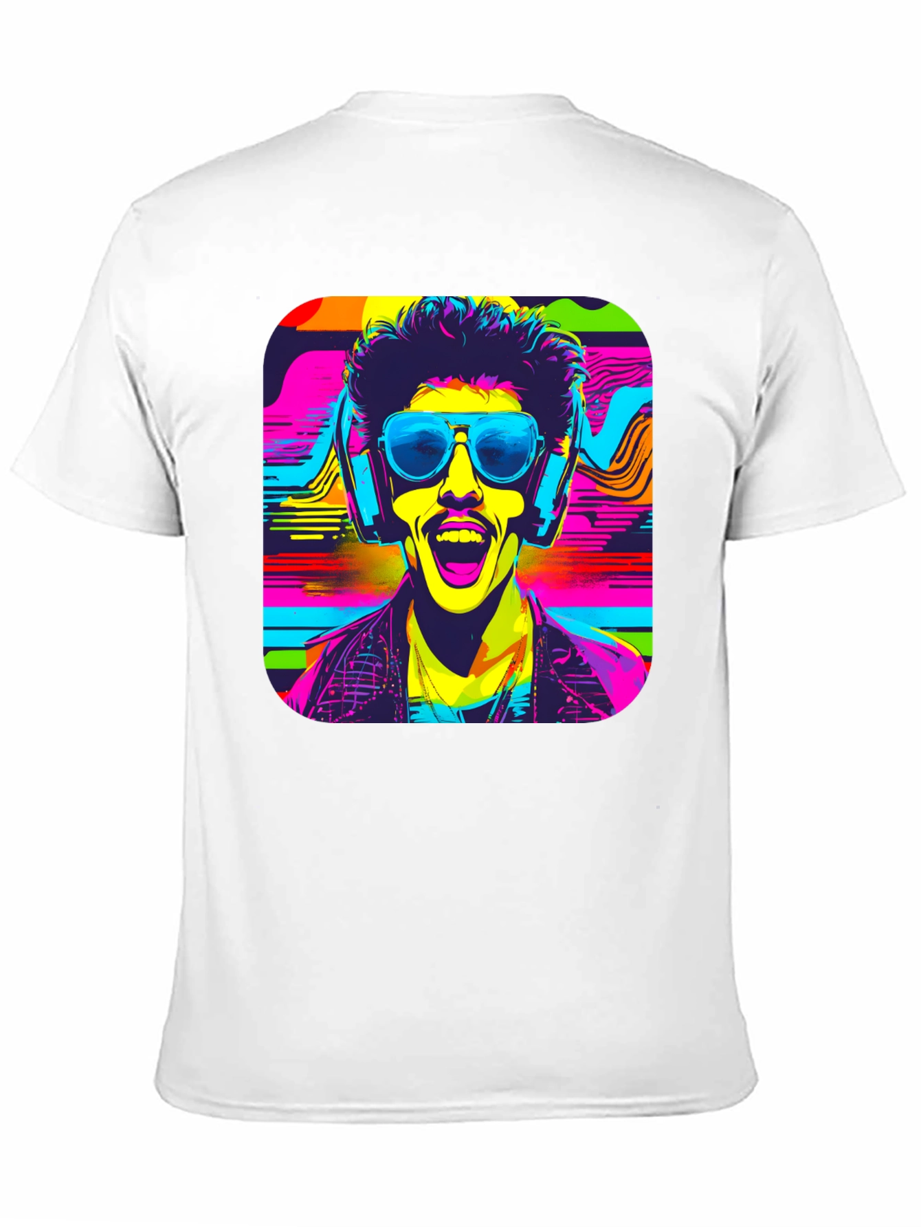 Vibrant Retro Rave Graphic T-Shirt
