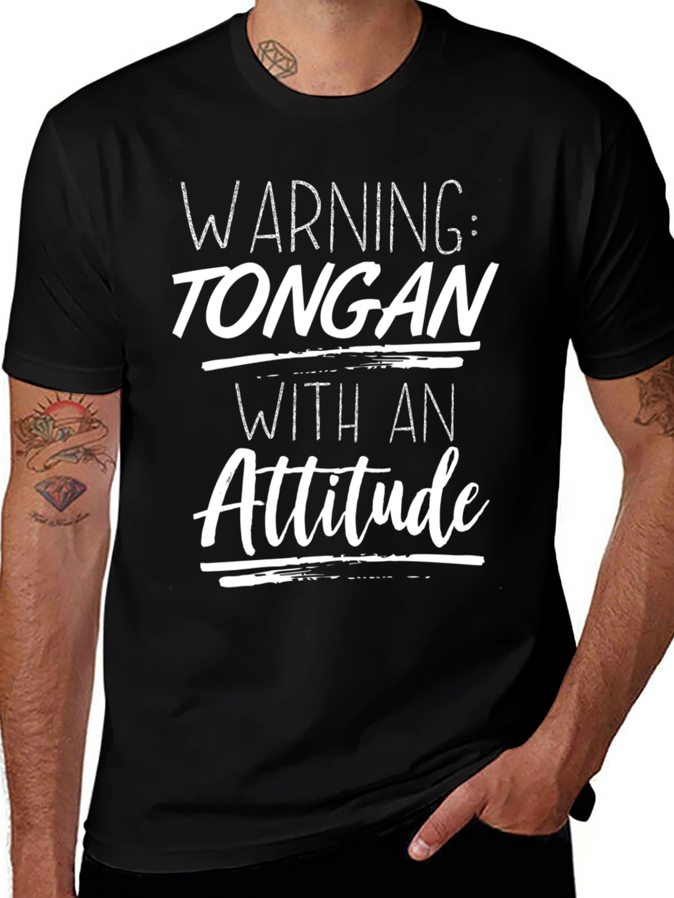 Warning: Tongan With An Attitude Graphic T-Shirt
