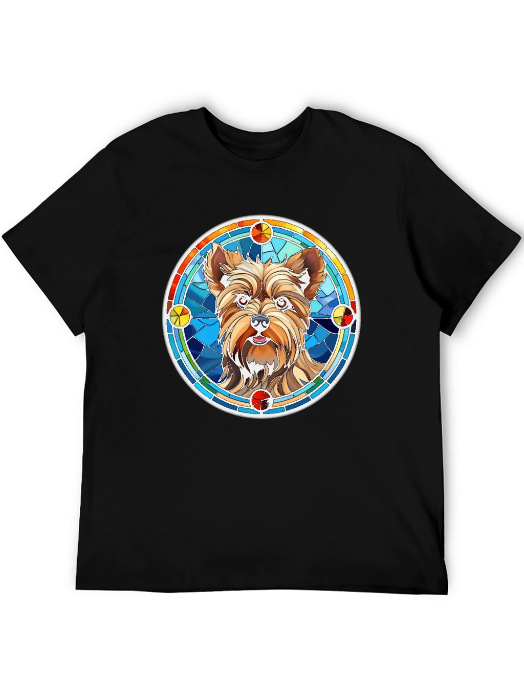 Yorkie Dog Stained Glass Style Graphic Tee