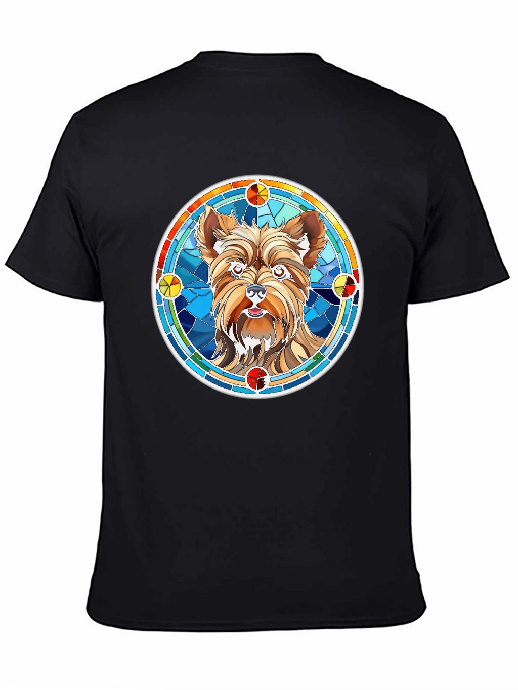 Yorkie Dog Stained Glass Style Graphic Tee