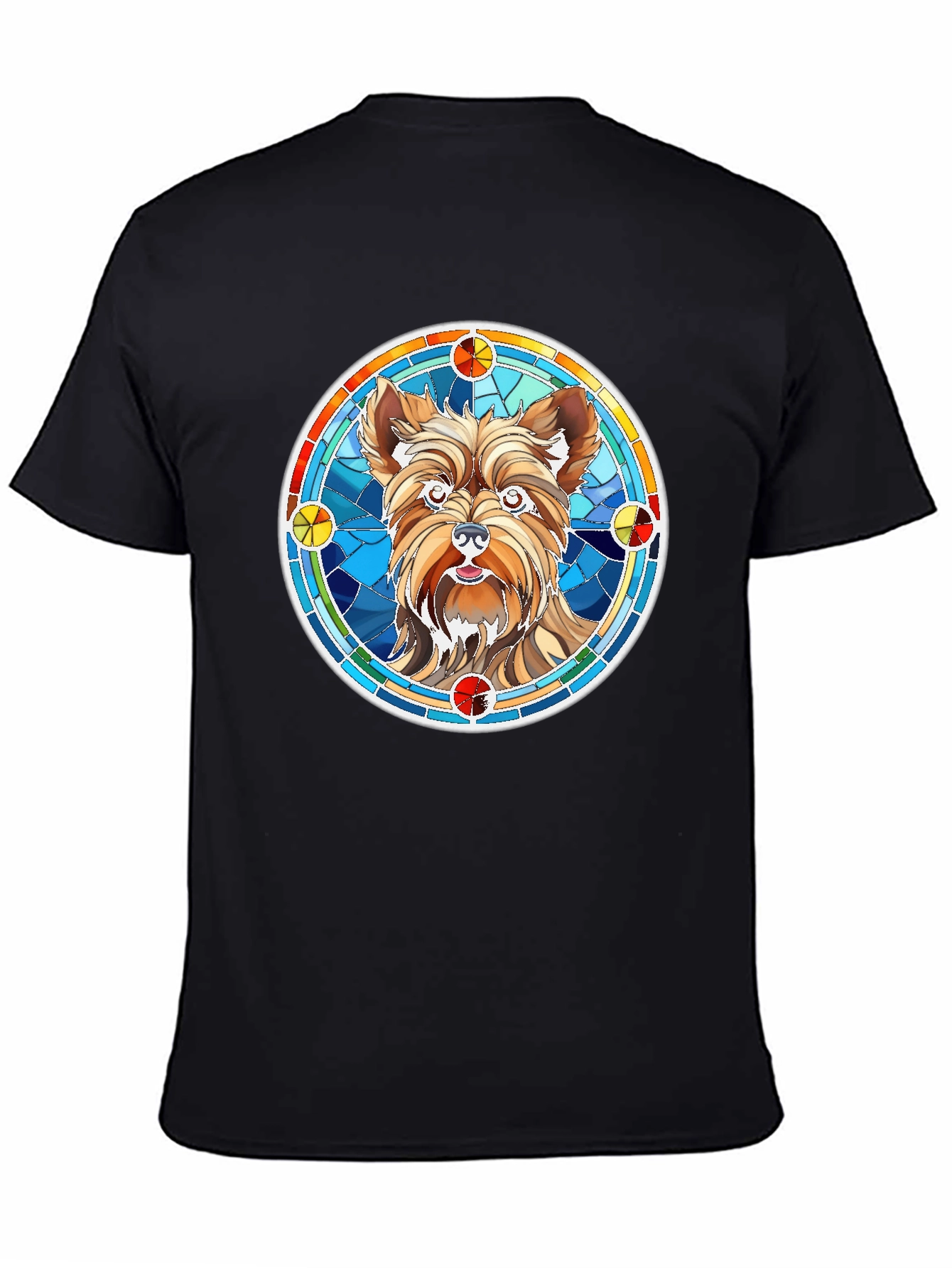 Yorkie Dog Stained Glass Style Graphic Tee