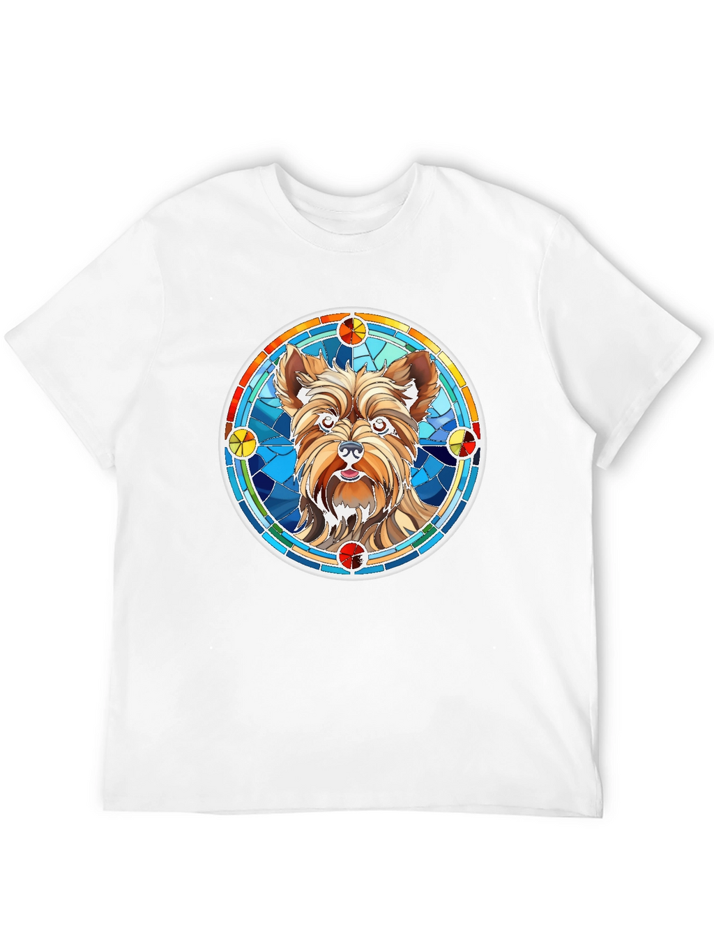 Yorkie Dog Stained Glass Style Graphic Tee