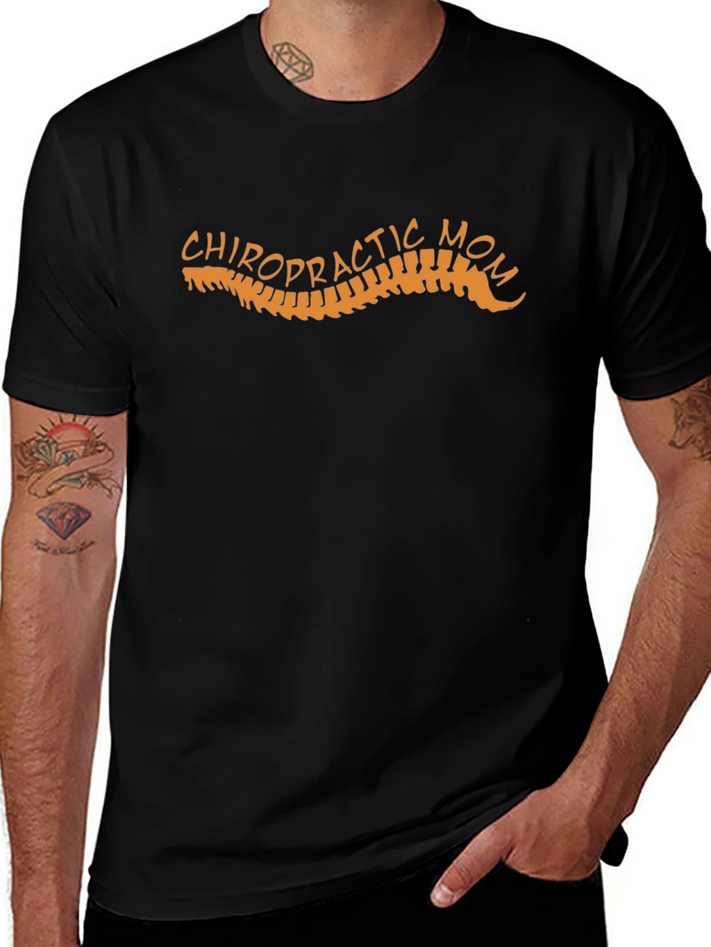 Chiropractic Mom Graphic T-Shirt - Black