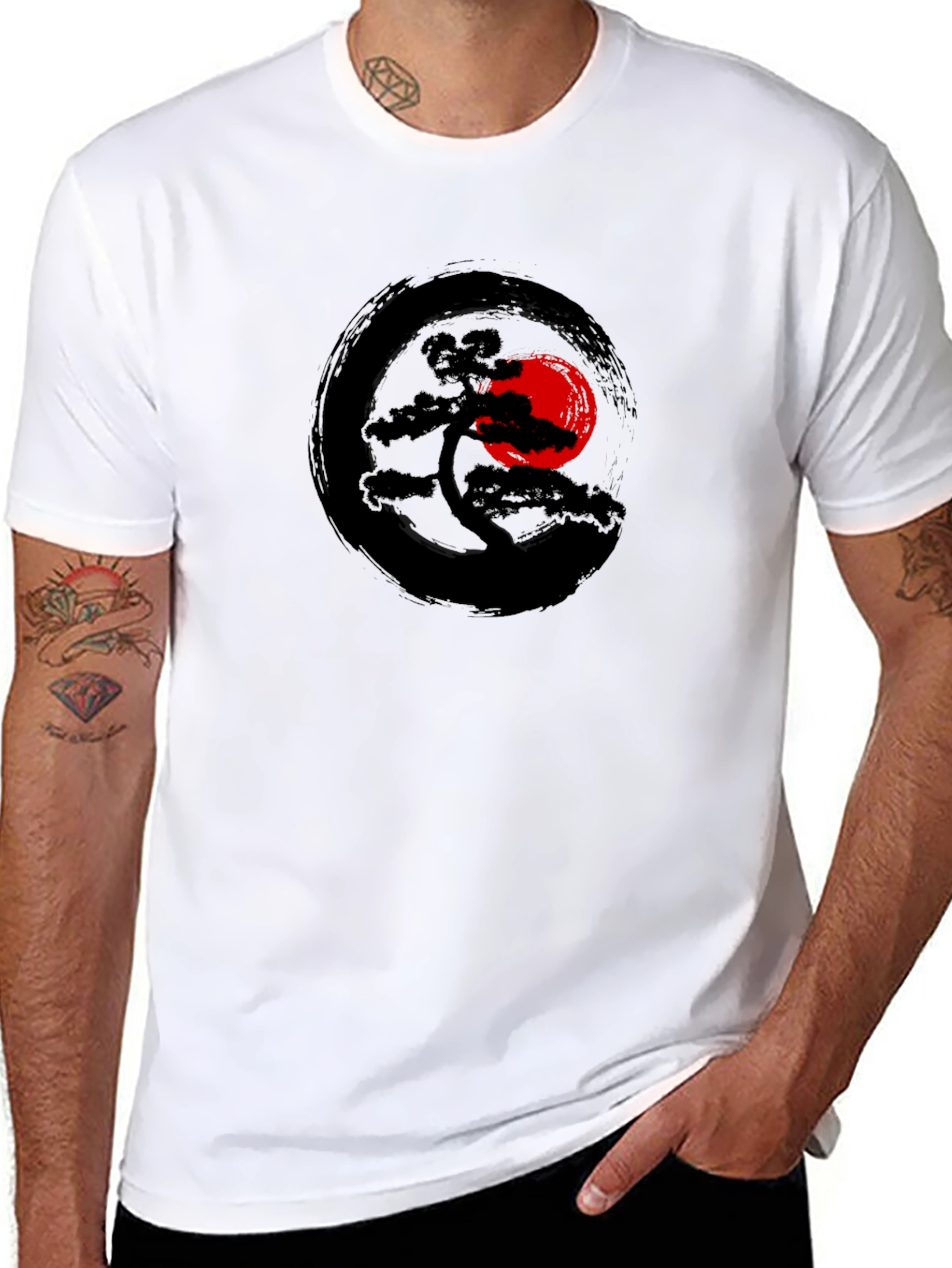 Zen Bonsai Tree T-Shirt - Artistic Japanese Design