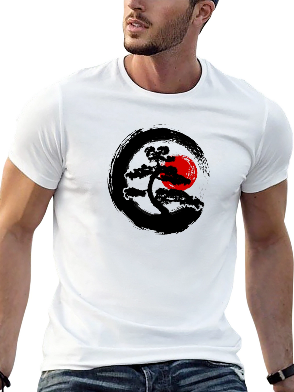 Zen Bonsai Tree T-Shirt - Artistic Japanese Design