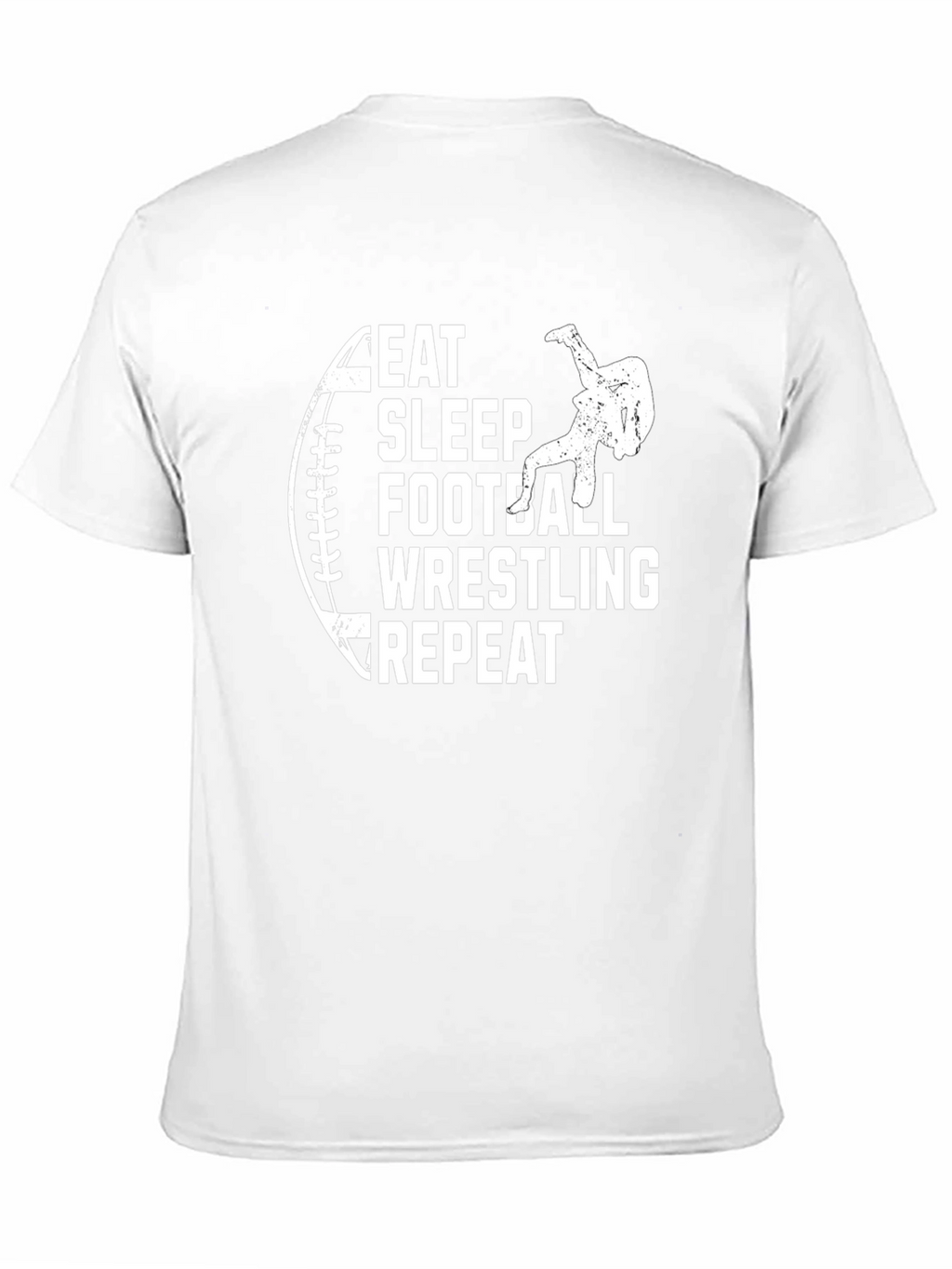 Eat Sleep Football Wrestling Repeat Black T-Shirt