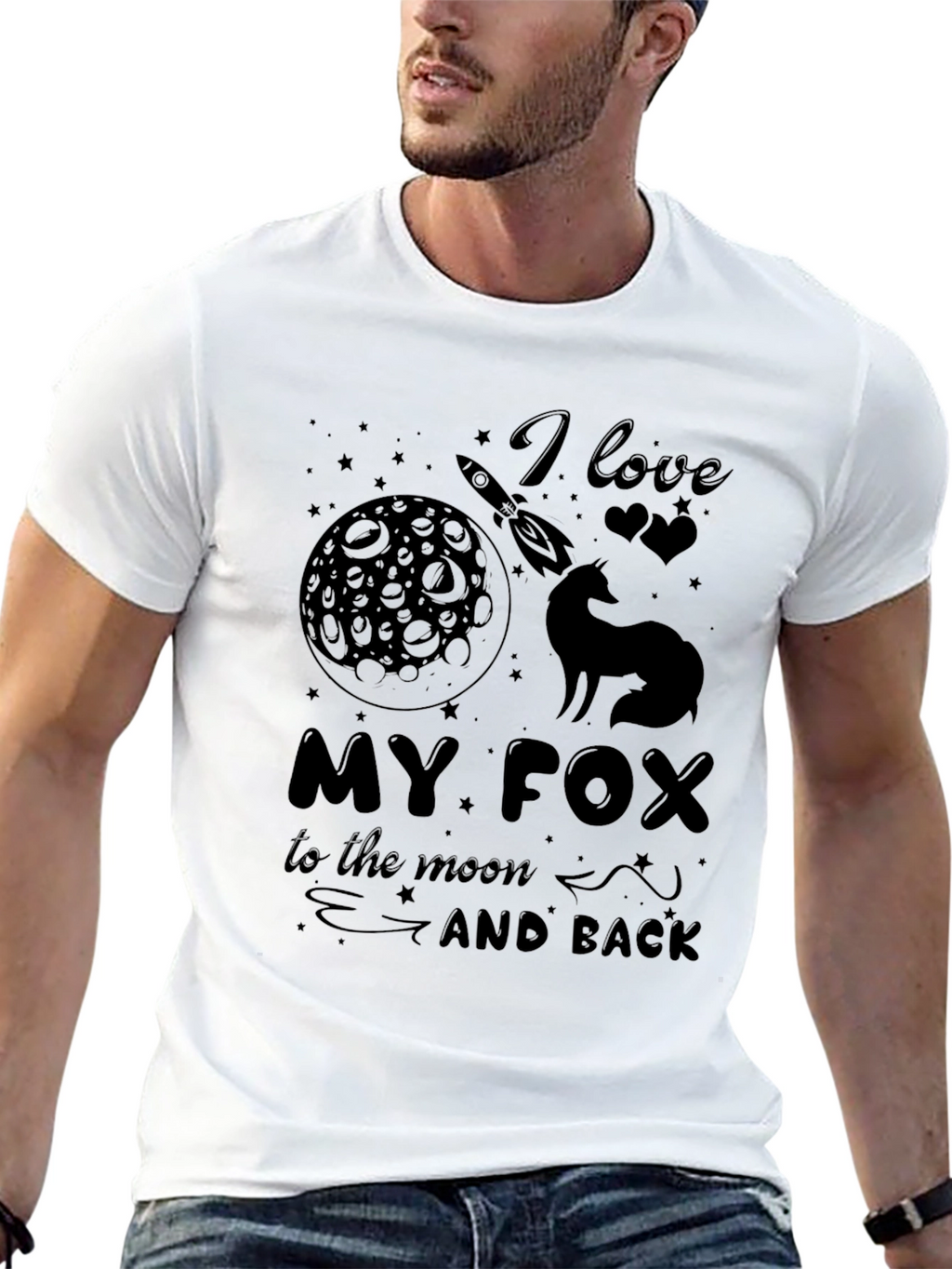 I Love My Fox to the Moon Graphic Tee