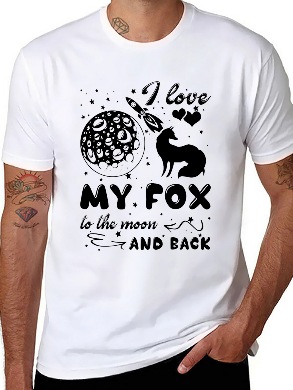 I Love My Fox to the Moon Graphic Tee
