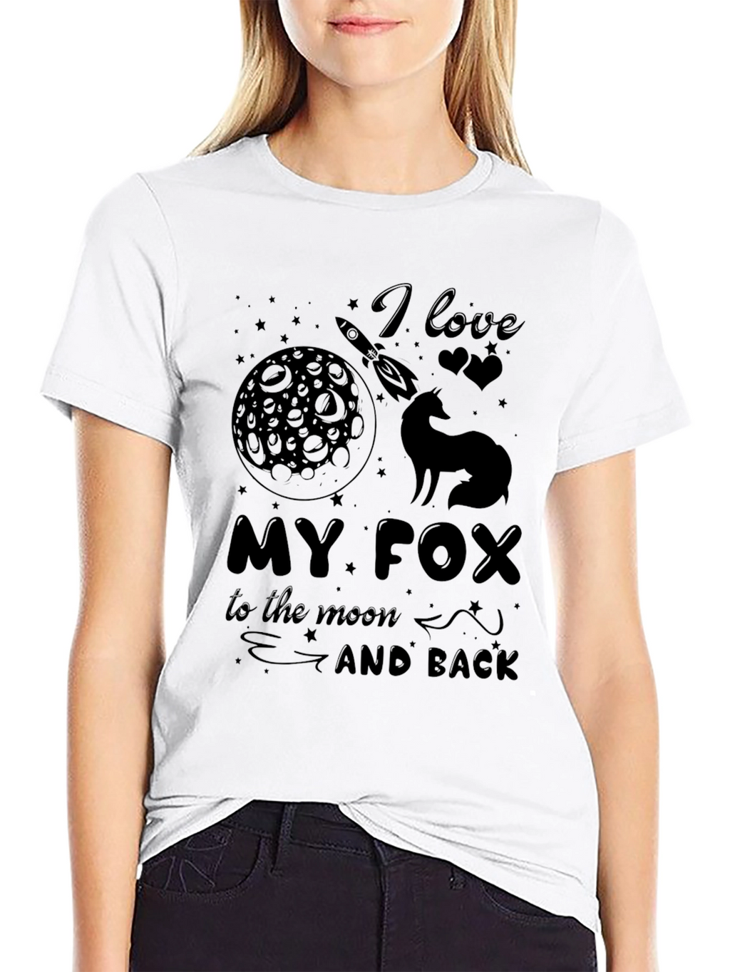 I Love My Fox to the Moon Graphic Tee