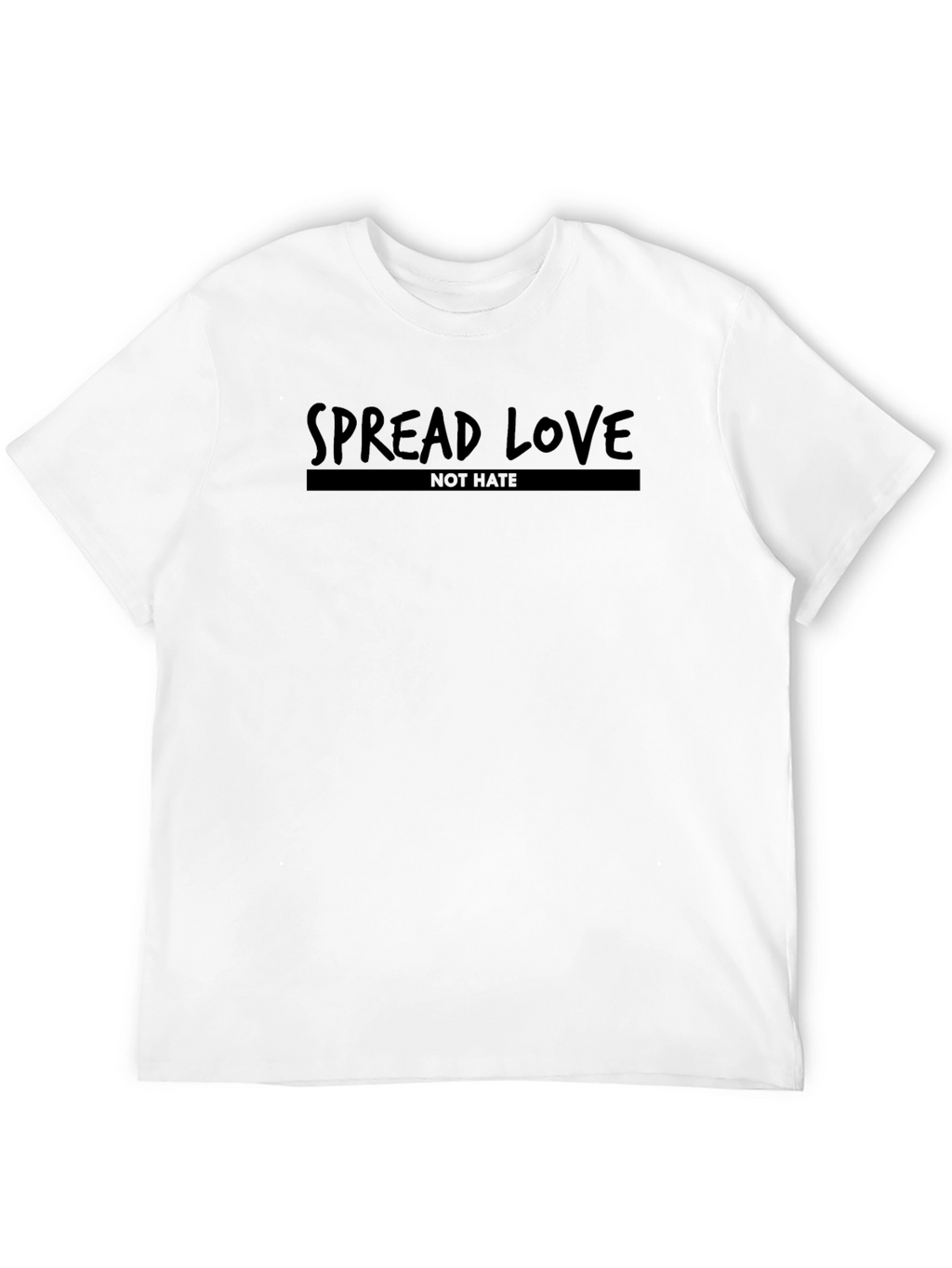 Spread Love Not Hate Black Graphic T-Shirt