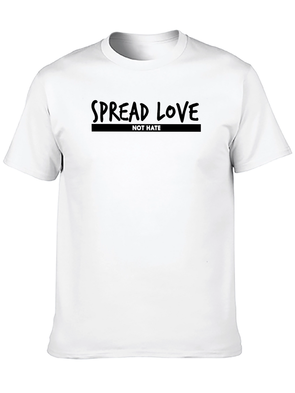 Spread Love Not Hate Black Graphic T-Shirt
