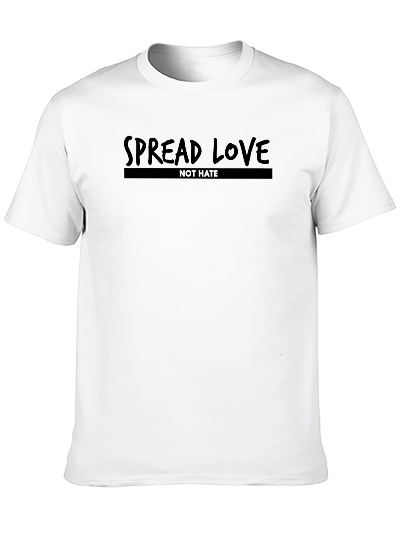Spread Love Not Hate Black Graphic T-Shirt