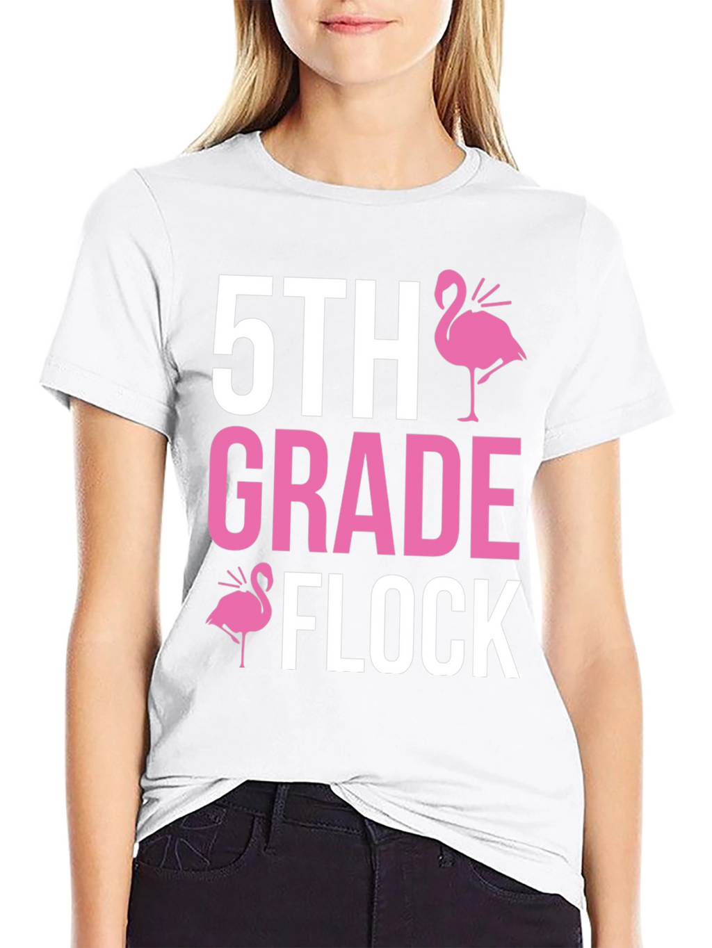 5th Grade Flock T-Shirt - Pink Flamingo
