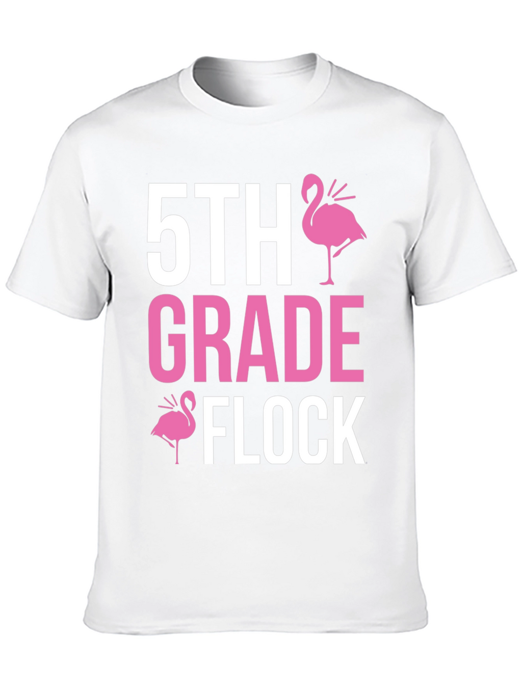 5th Grade Flock T-Shirt - Pink Flamingo