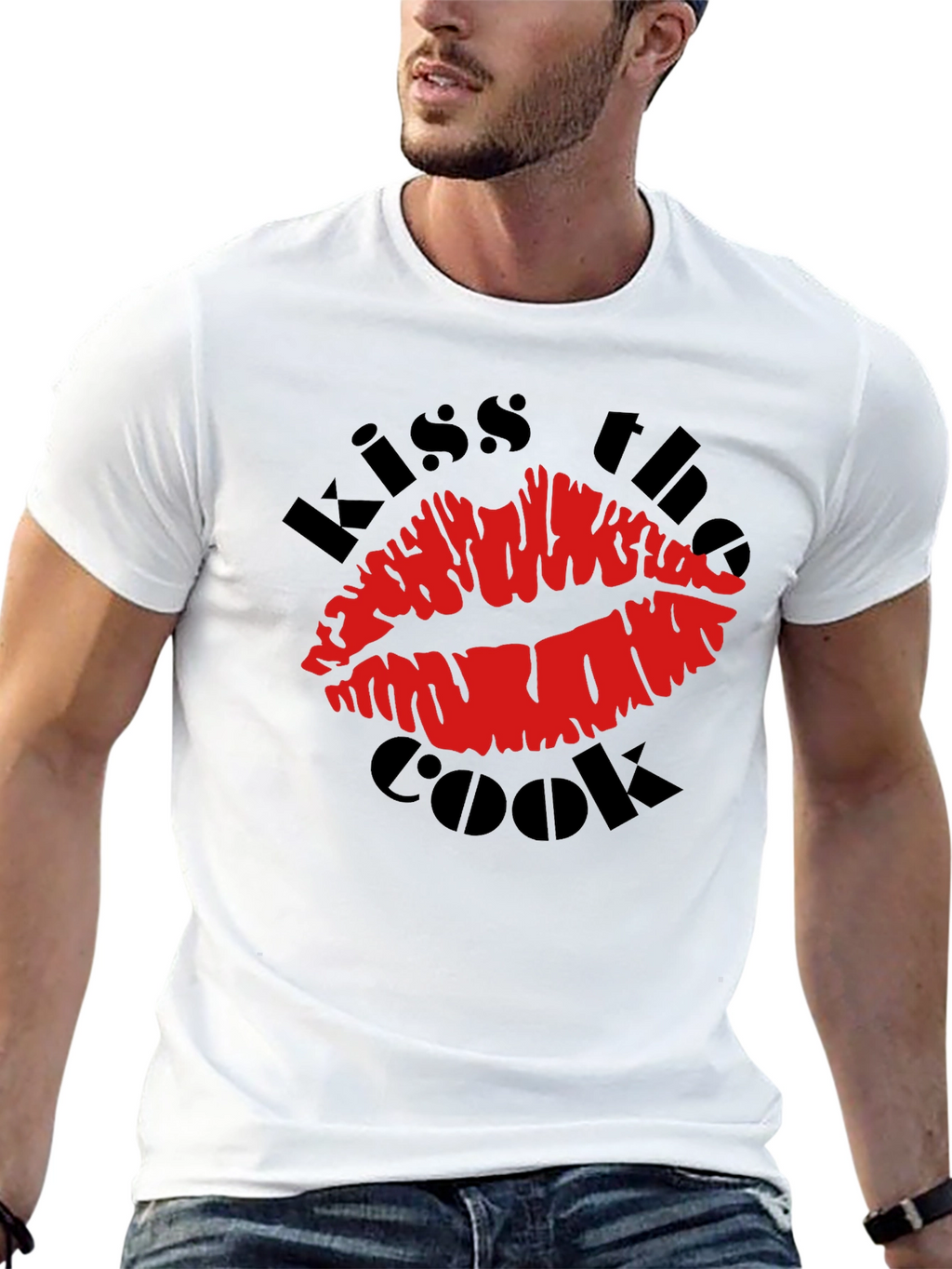 Kiss the Cook Graphic T-Shirt - Novelty Design