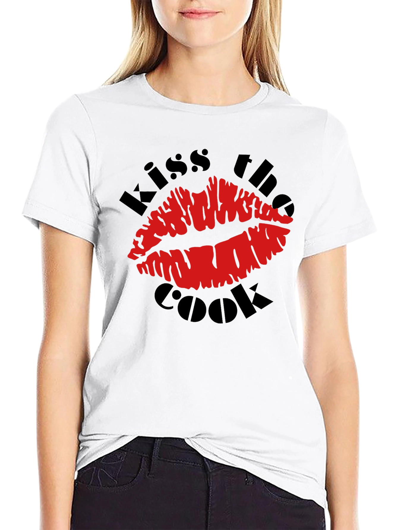Kiss the Cook Graphic T-Shirt - Novelty Design