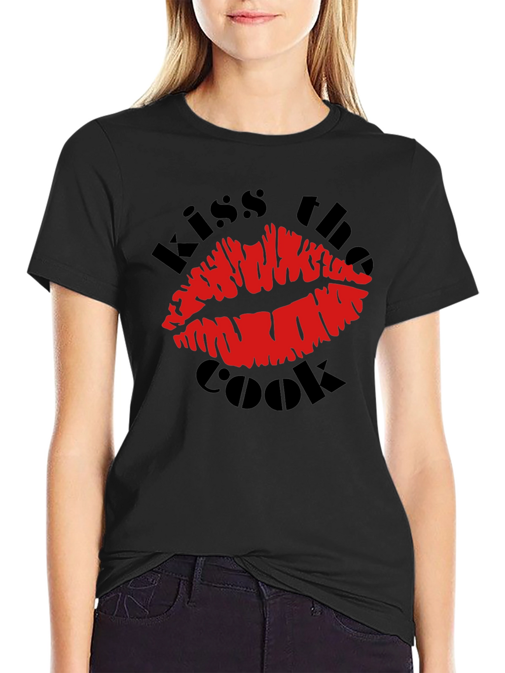 Kiss the Cook Graphic T-Shirt - Novelty Design