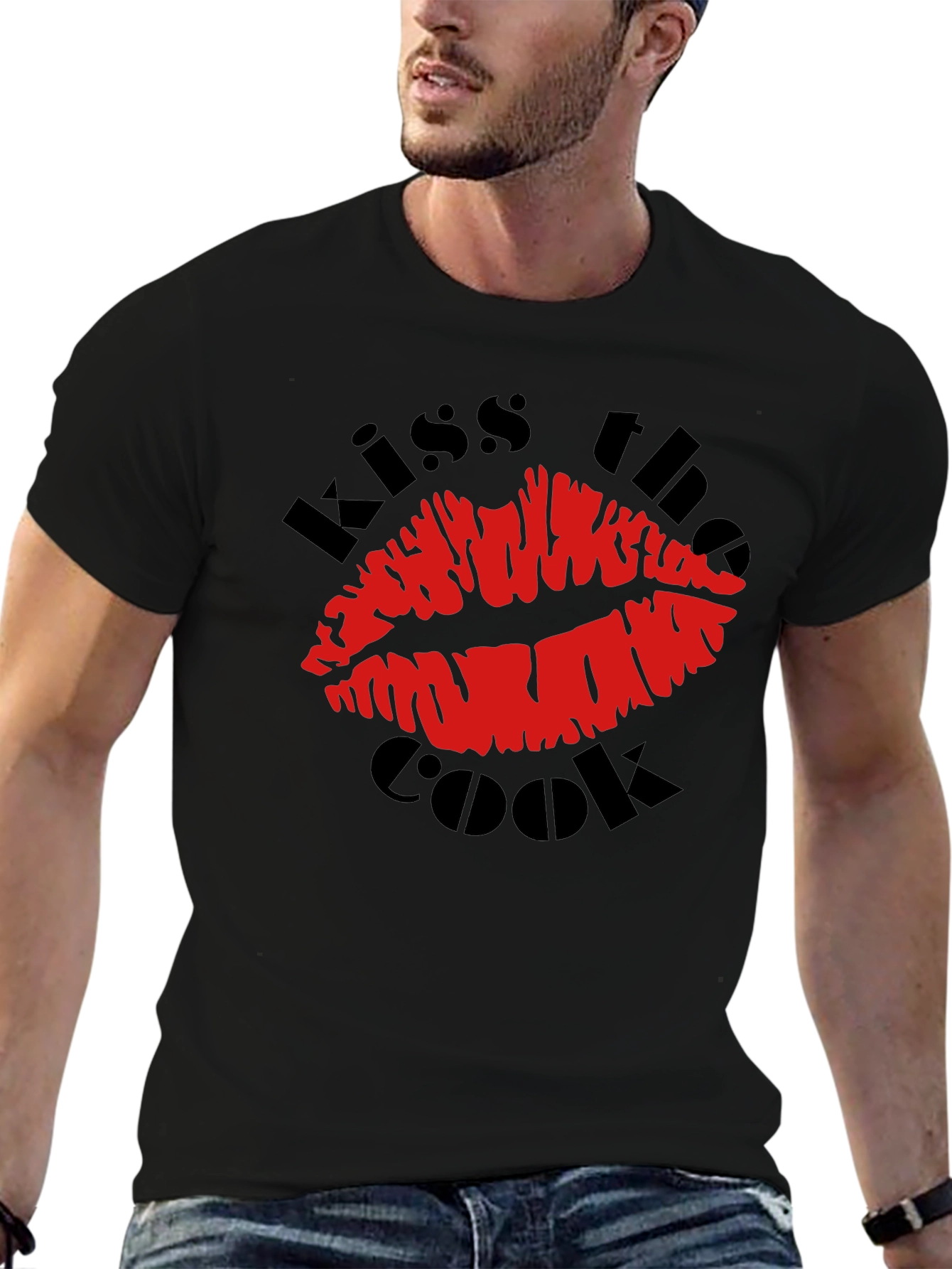 Kiss the Cook Graphic T-Shirt - Novelty Design