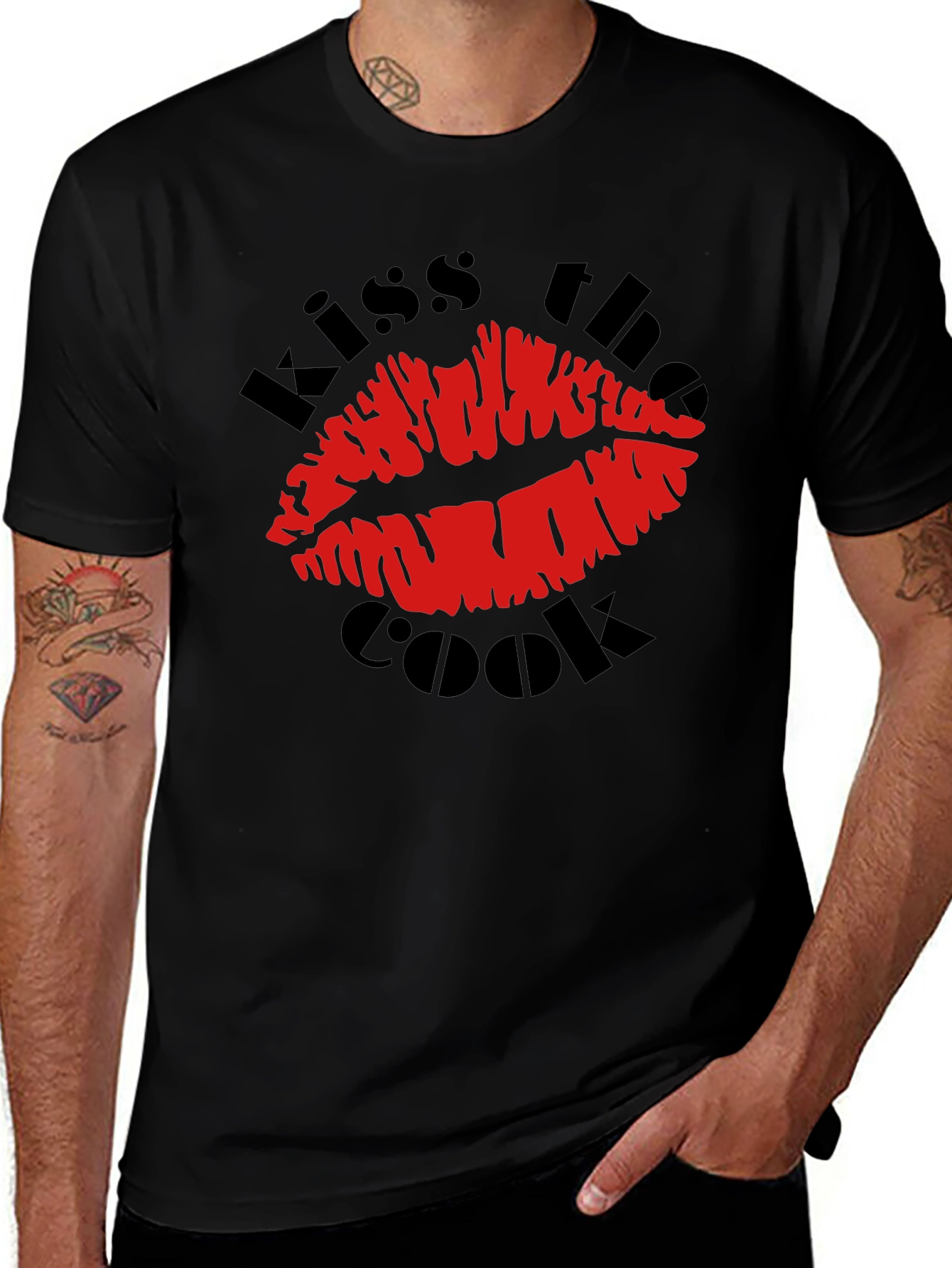 Kiss the Cook Graphic T-Shirt - Novelty Design
