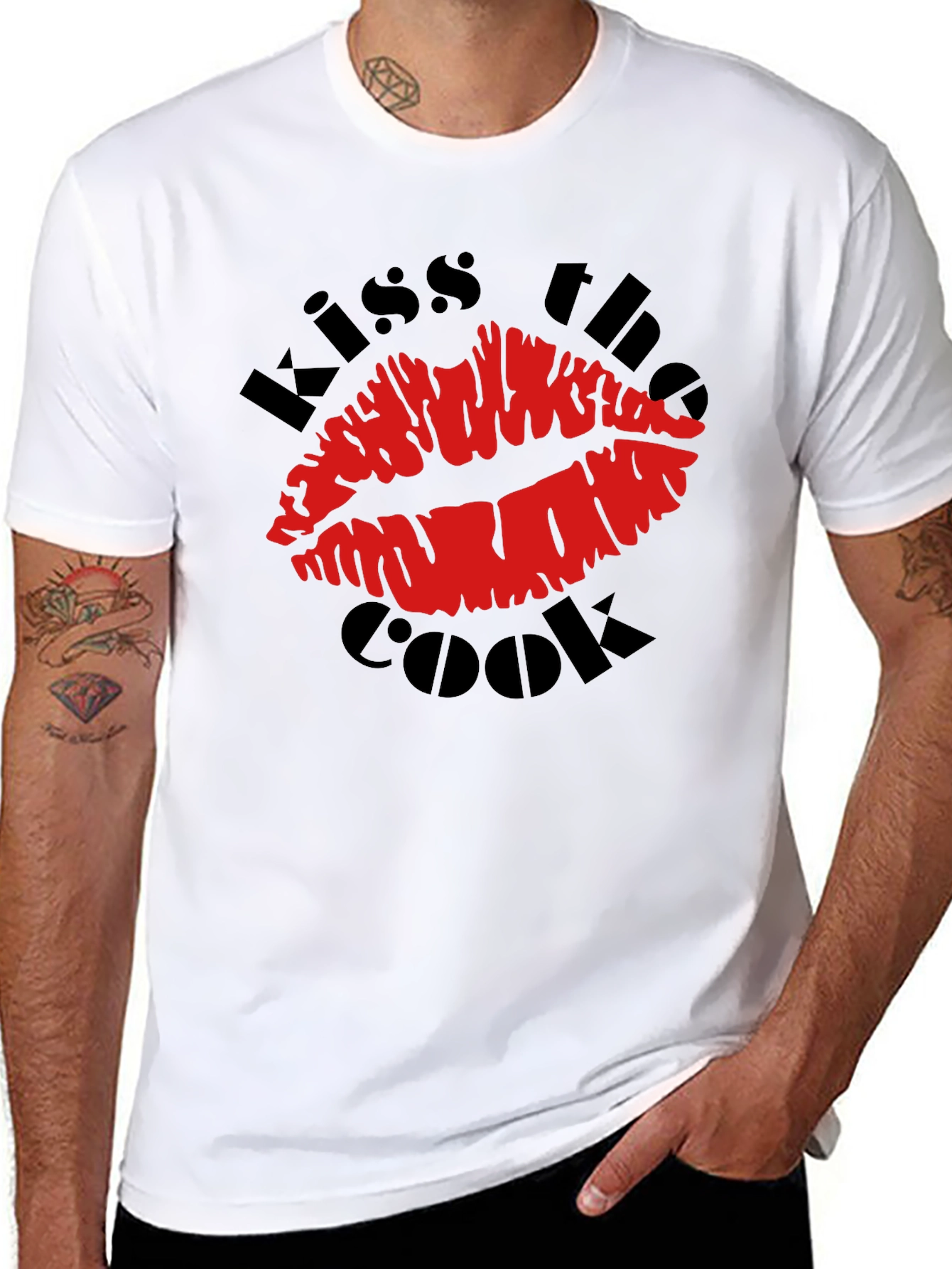 Kiss the Cook Graphic T-Shirt - Novelty Design