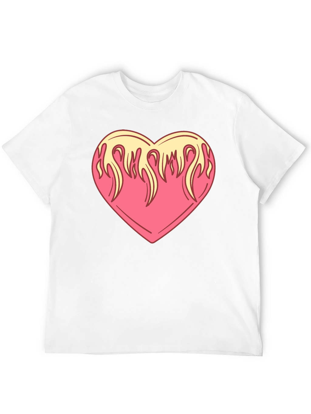 Flaming Heart Graphic Tee - Cool Black Shirt
