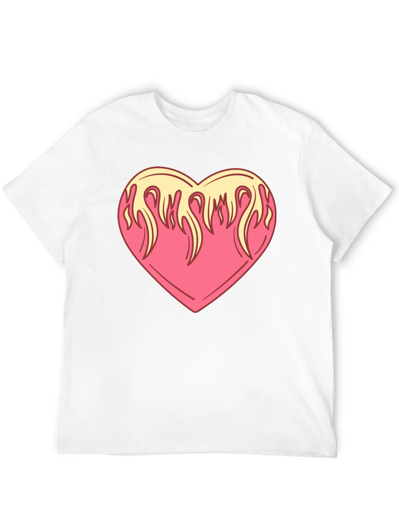 Flaming Heart Graphic Tee - Cool Black Shirt