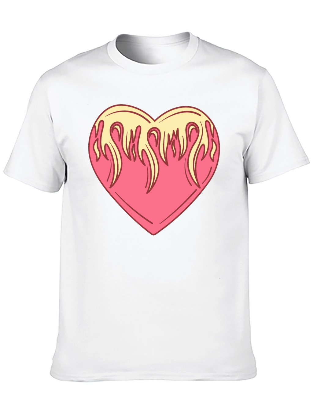 Flaming Heart Graphic Tee - Cool Black Shirt