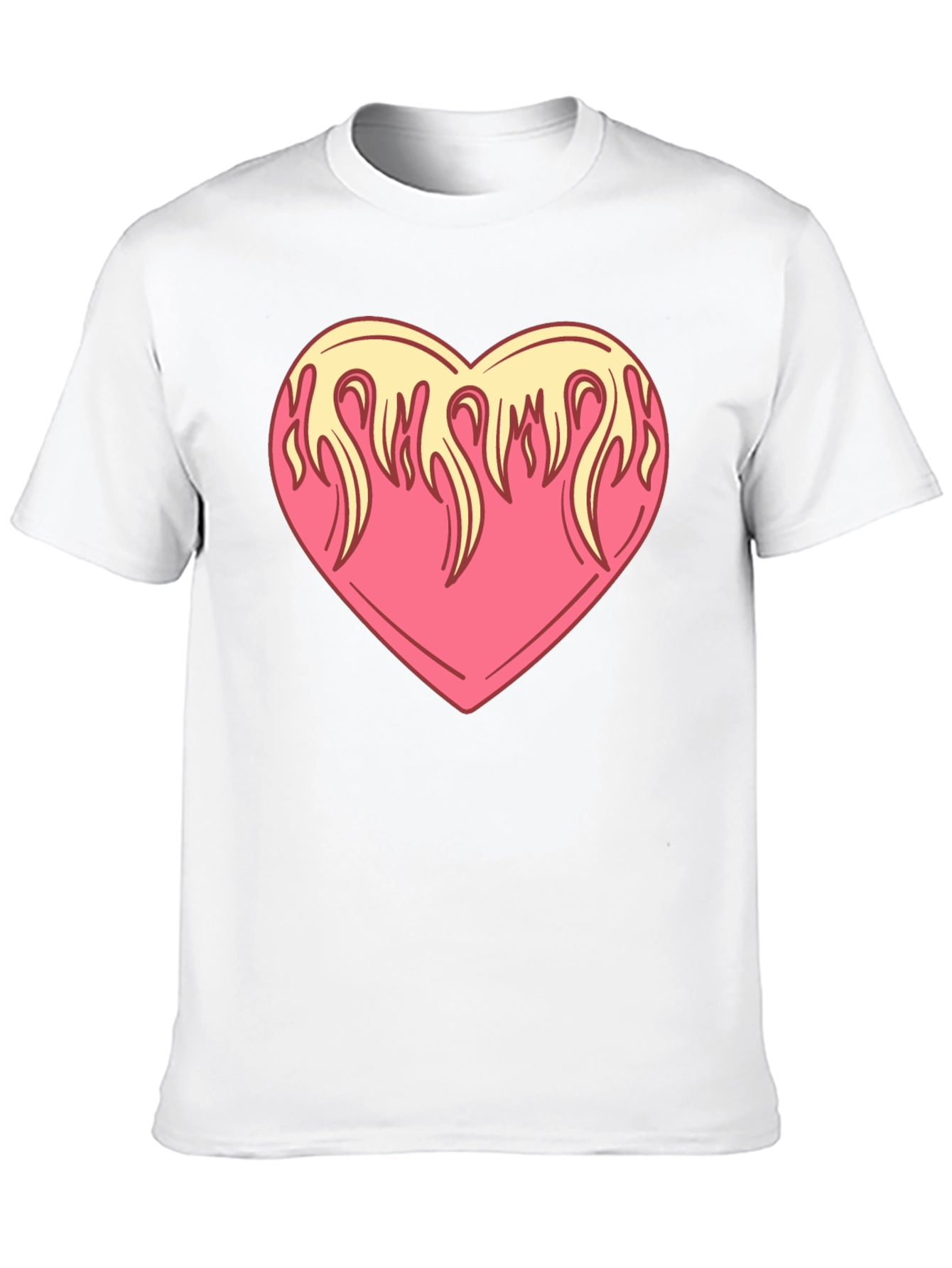 Flaming Heart Graphic Tee - Cool Black Shirt
