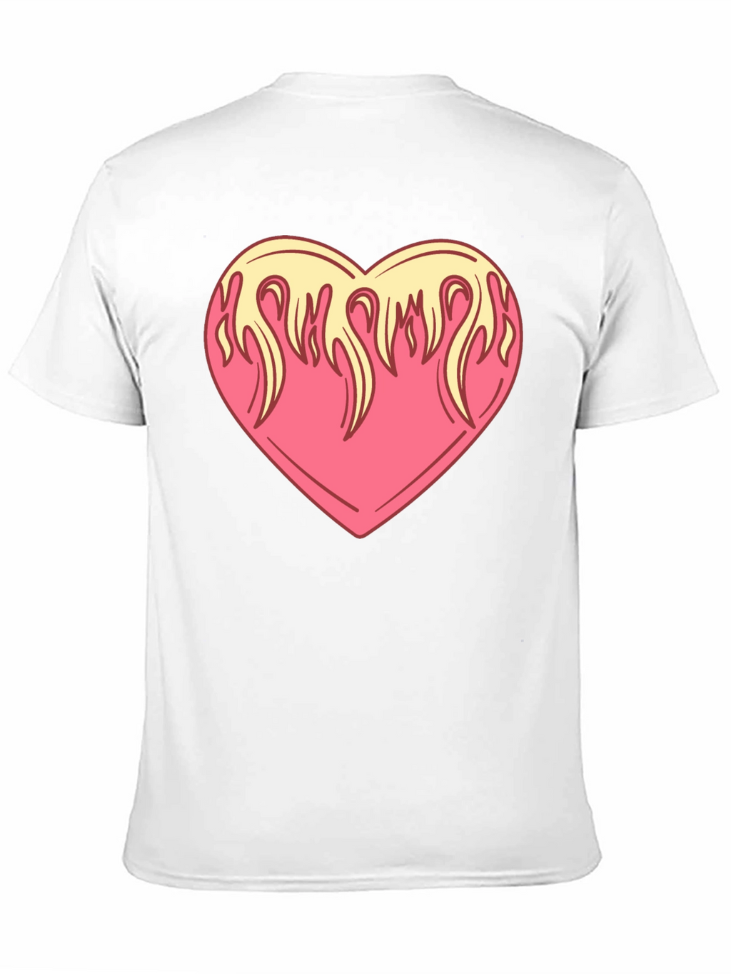 Flaming Heart Graphic Tee - Cool Black Shirt