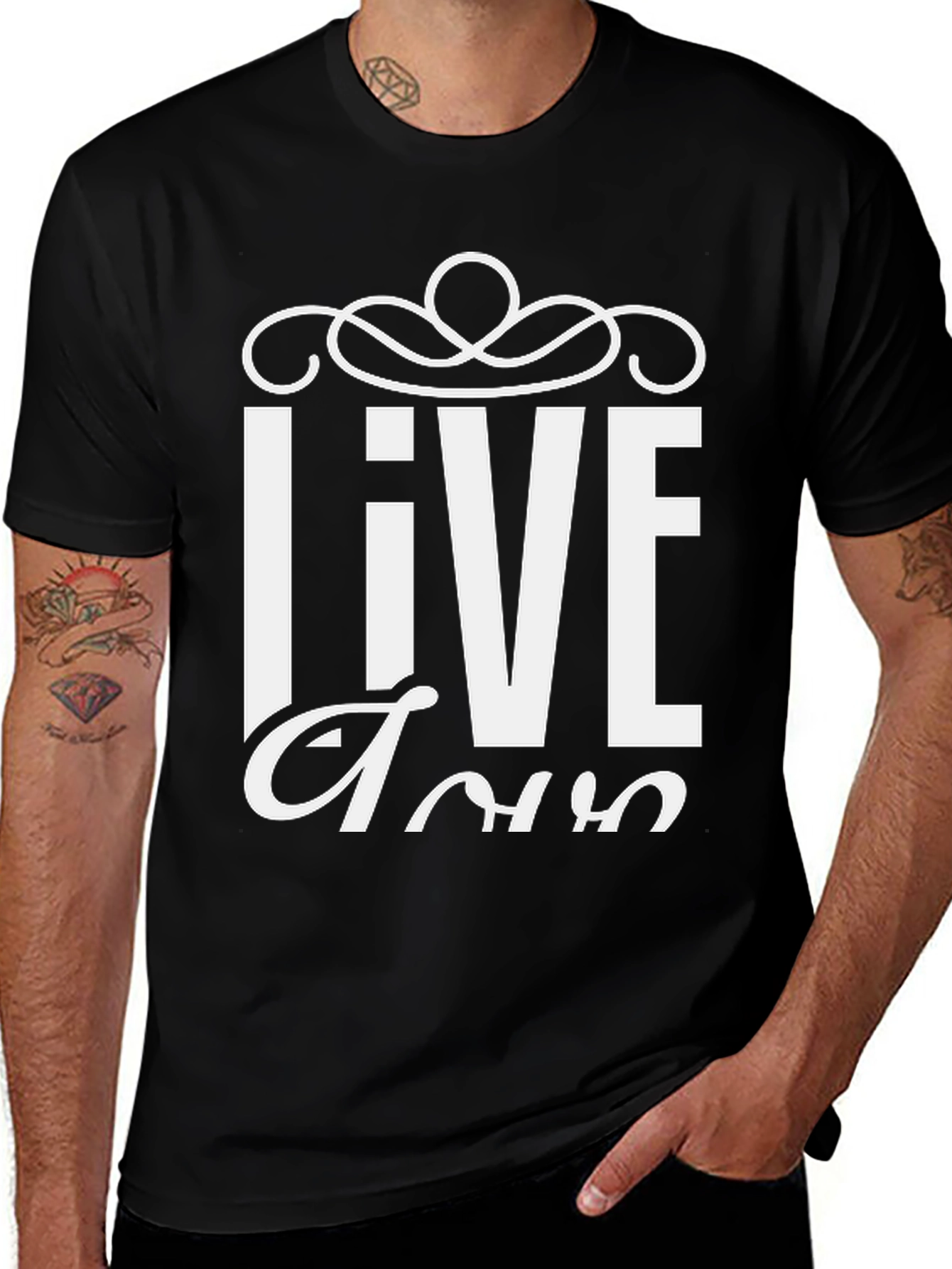 Live Tour Graphic T-Shirt - Black Cotton Blend
