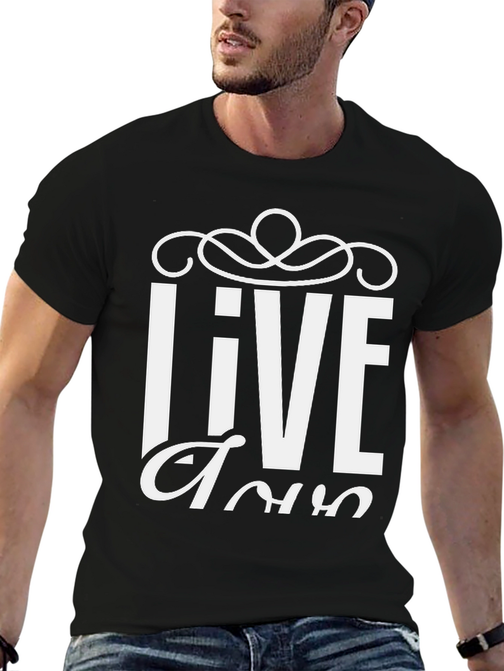 Live Tour Graphic T-Shirt - Black Cotton Blend