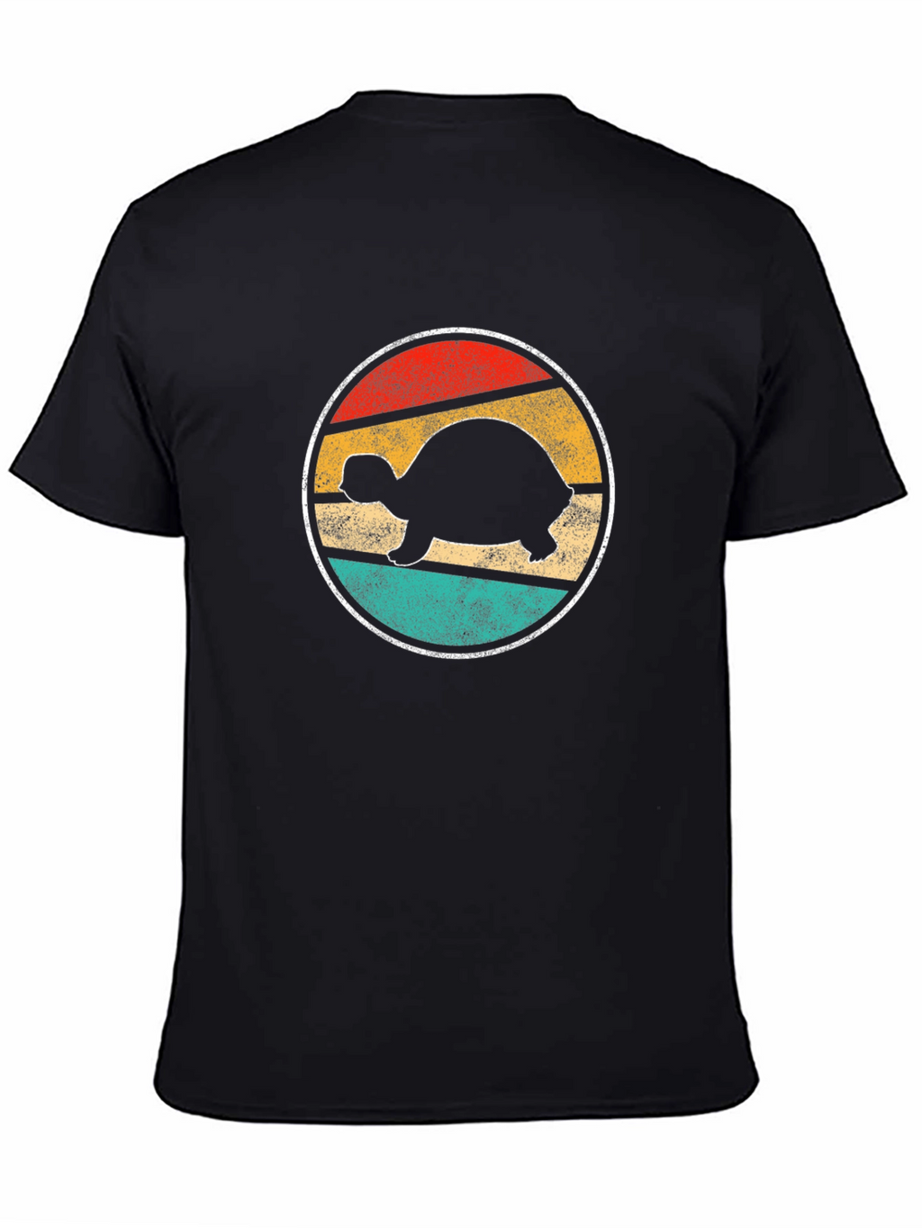 Retro Turtle Sunset Graphic Tee - Black