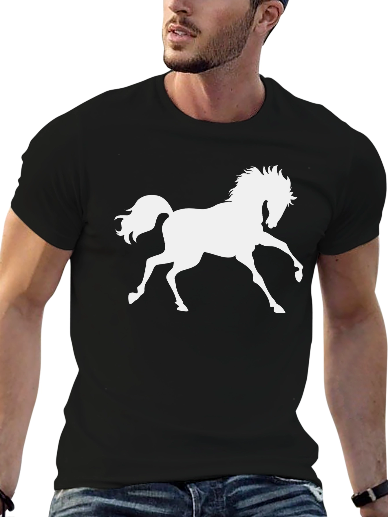 Horse Graphic Tee - Mens Black T-Shirt