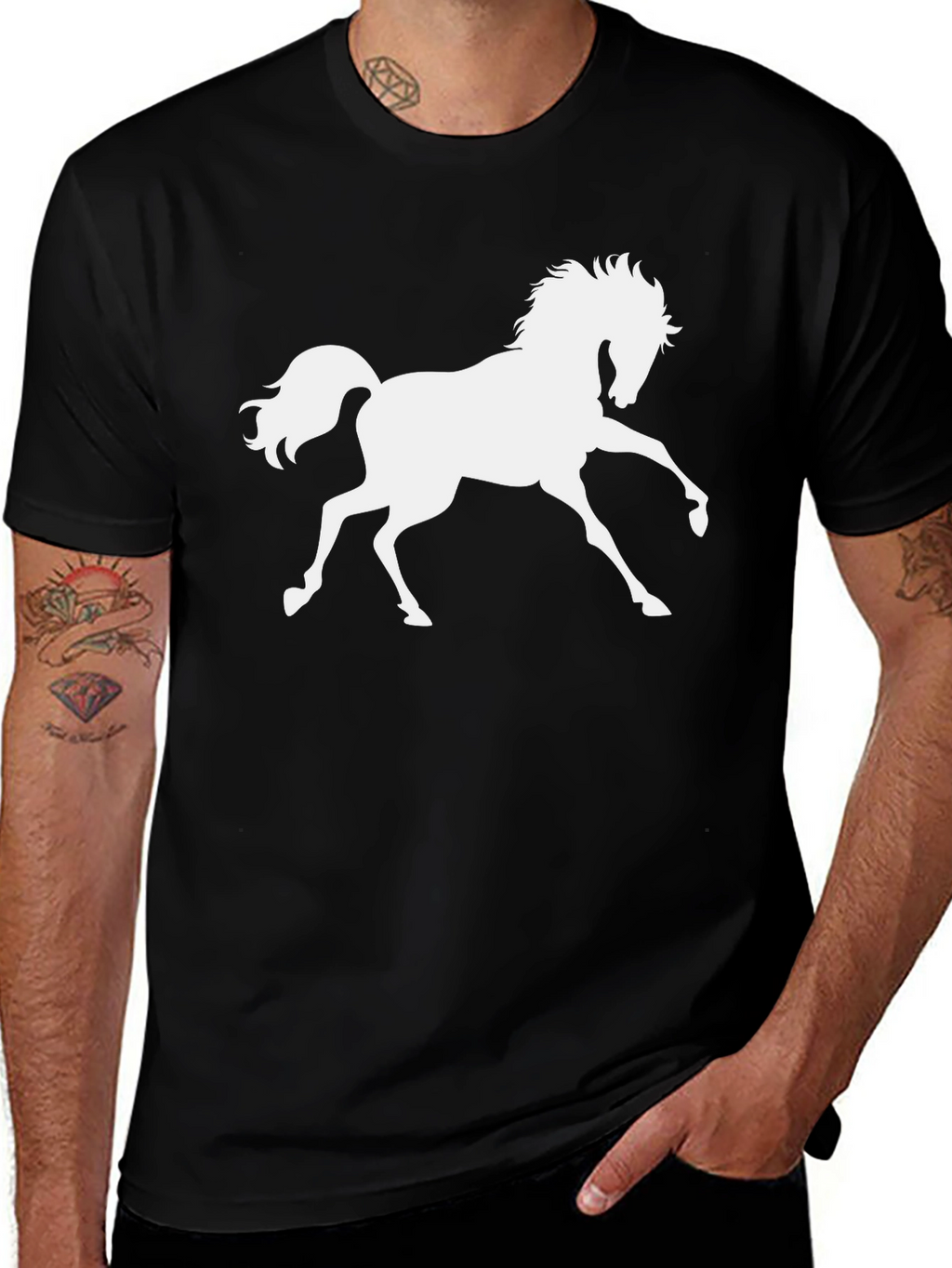 Horse Graphic Tee - Mens Black T-Shirt