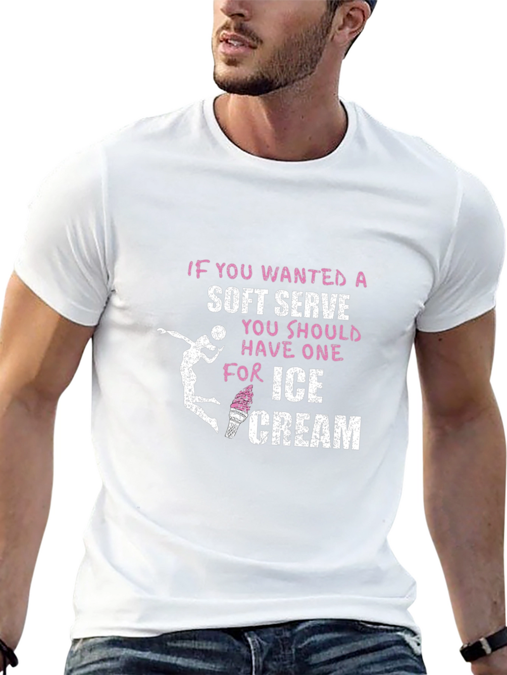 Soft Serve Ice Cream Volleyball Graphic T-Shirt