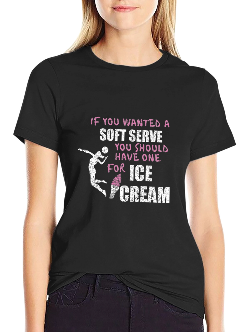 Soft Serve Ice Cream Volleyball Graphic T-Shirt