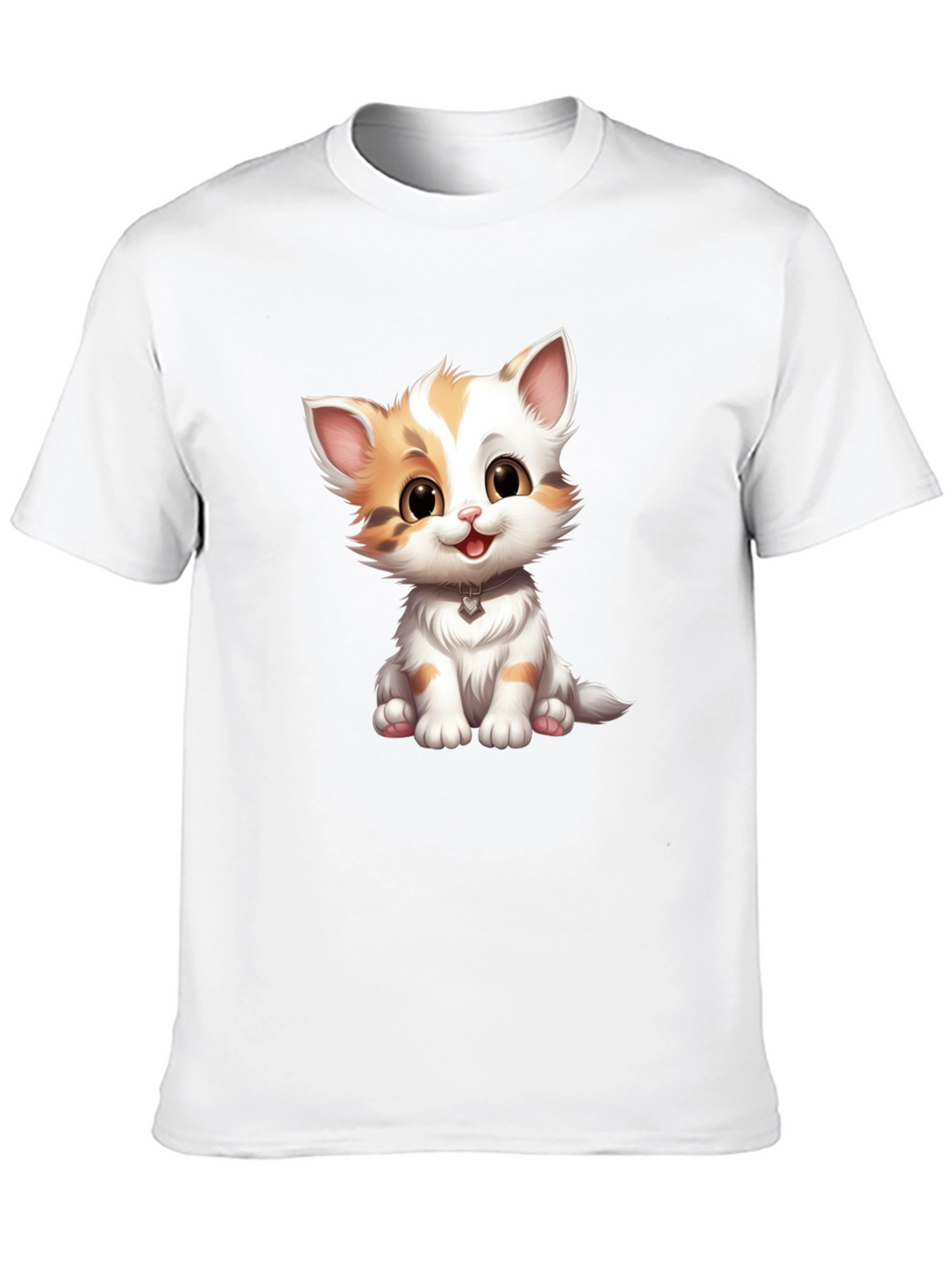 Cute Kitten Graphic Tee - Soft Black T-Shirt