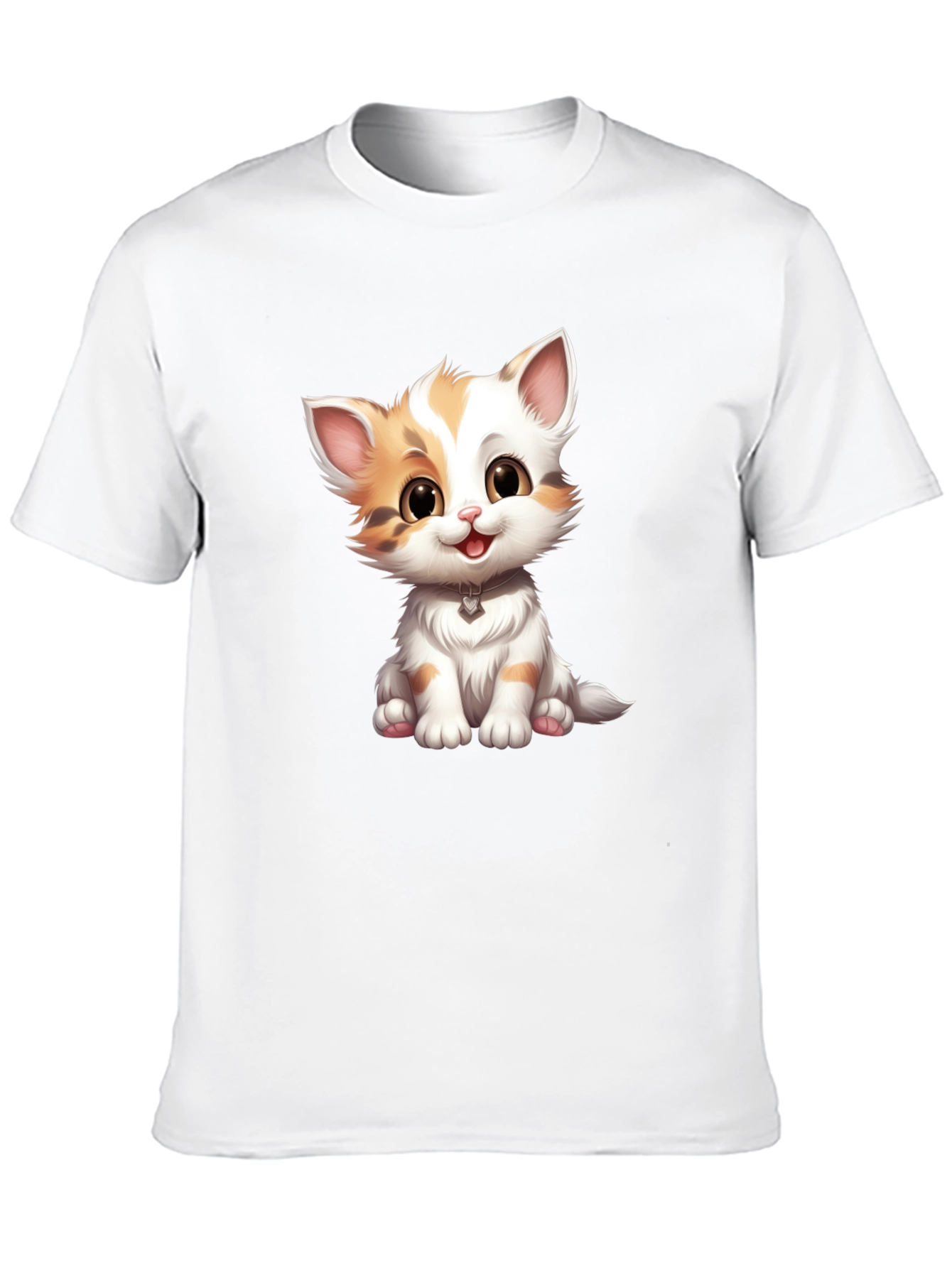 Cute Kitten Graphic Tee - Soft Black T-Shirt