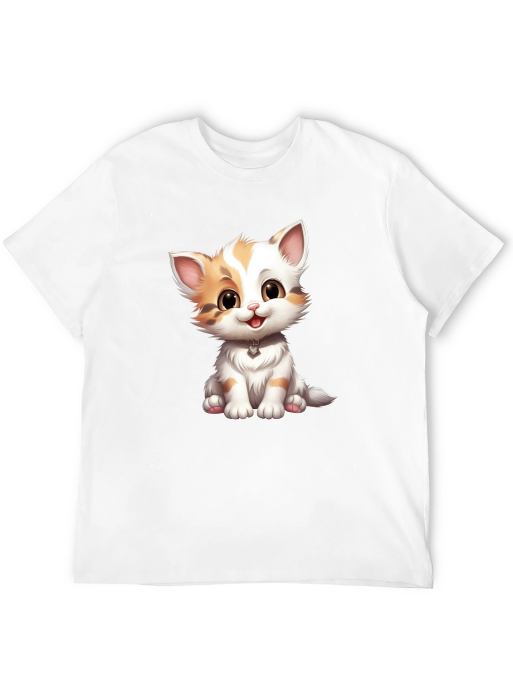 Cute Kitten Graphic Tee - Soft Black T-Shirt