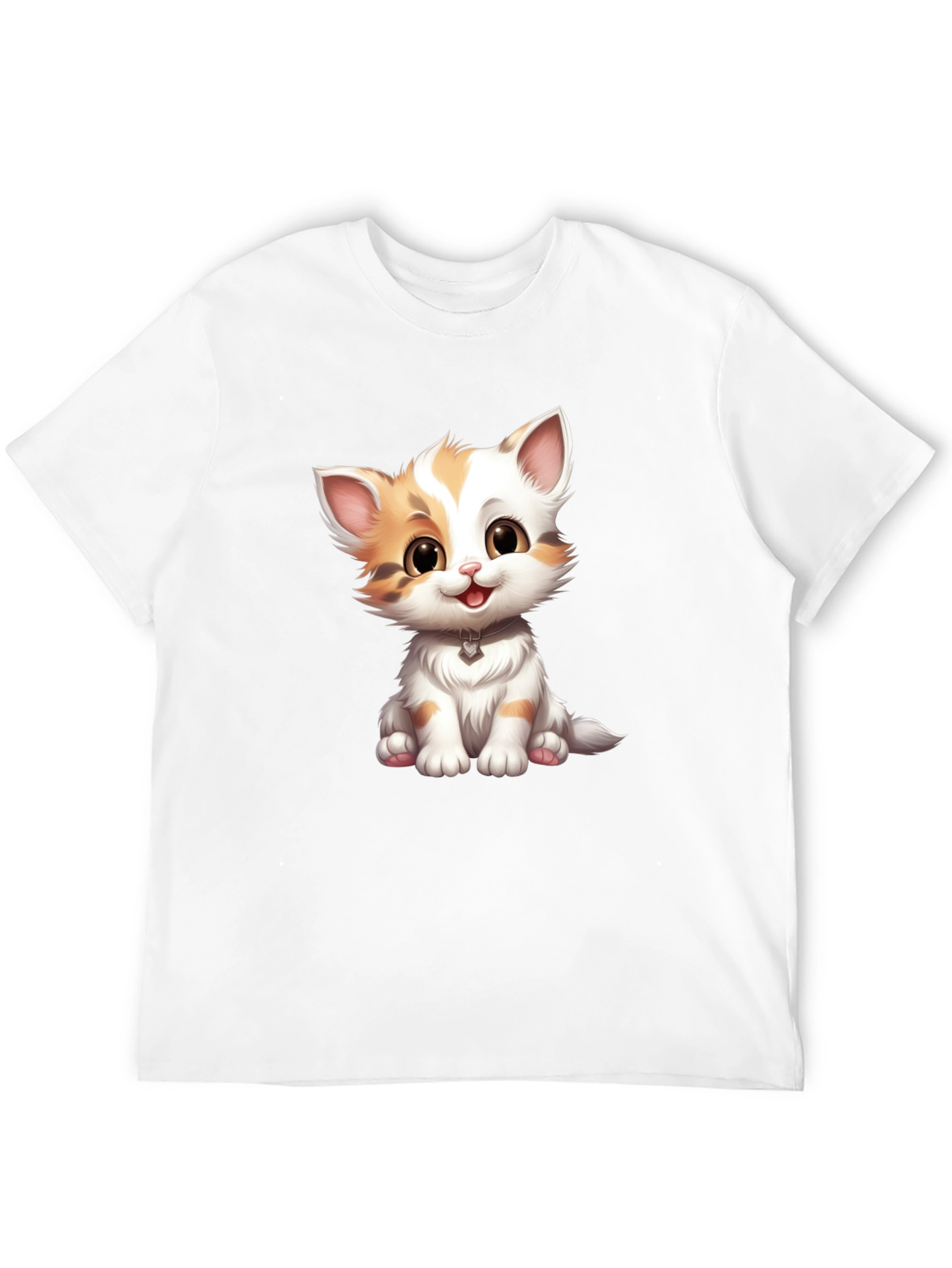 Cute Kitten Graphic Tee - Soft Black T-Shirt