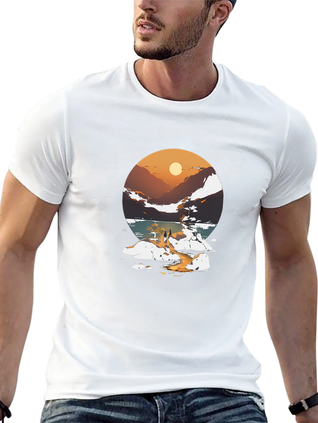 Sunset Lake Graphic Tee - Stylish Casual Wear
