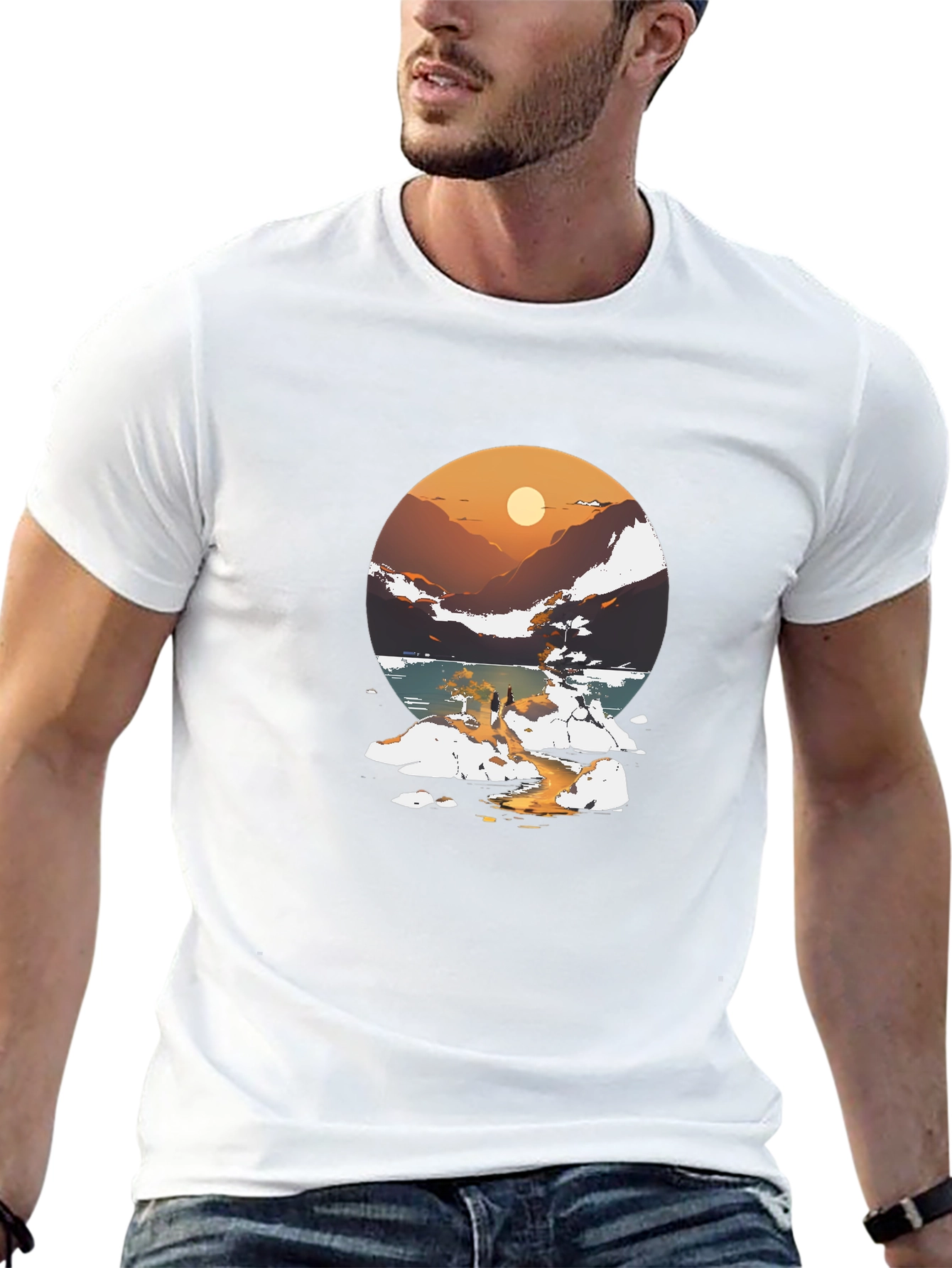 Sunset Lake Graphic Tee - Stylish Casual Wear
