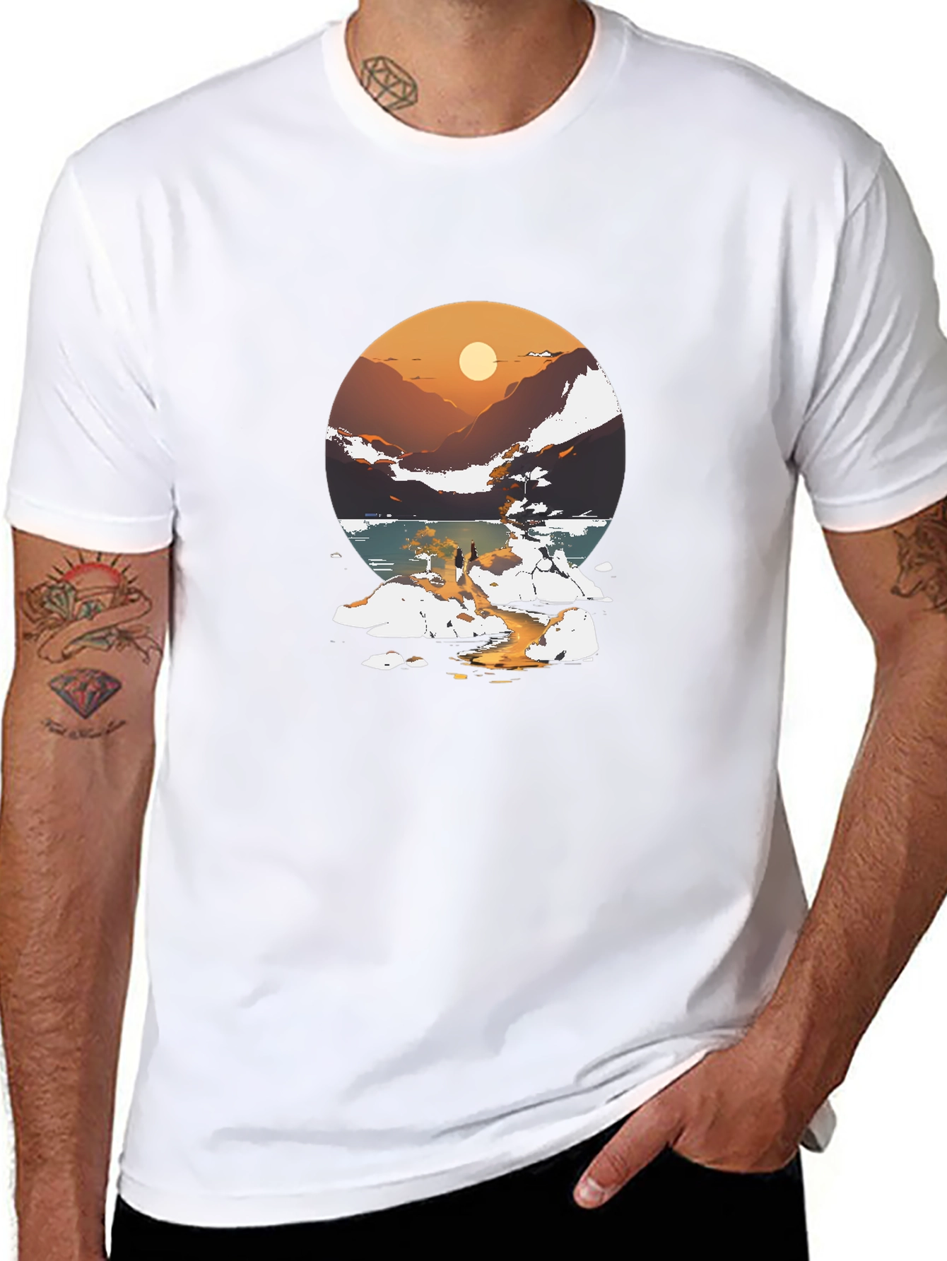 Sunset Lake Graphic Tee - Stylish Casual Wear