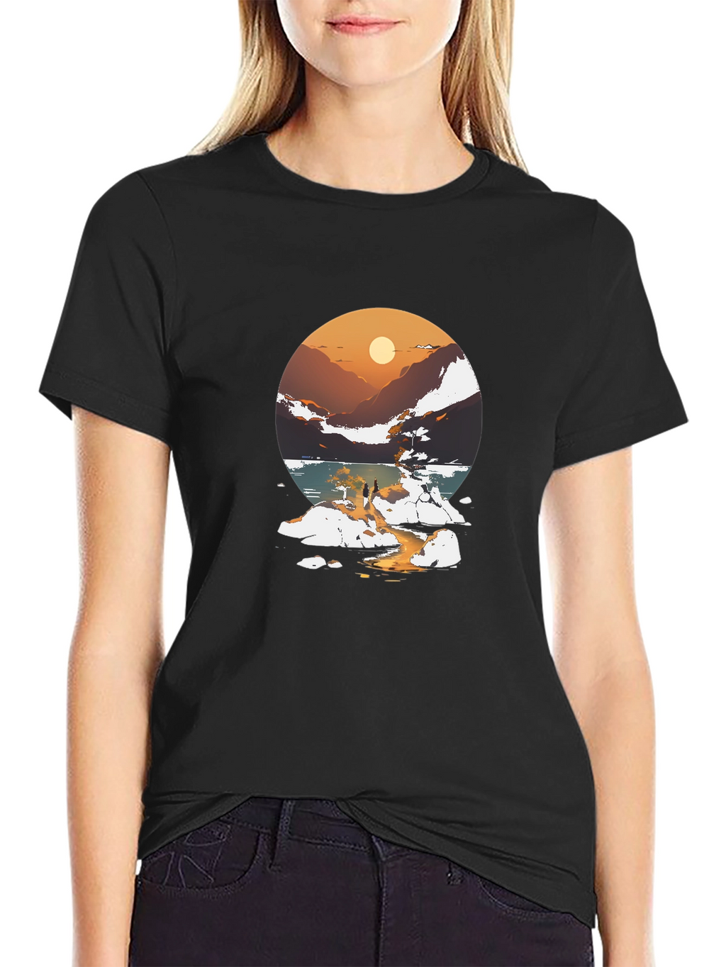 Sunset Lake Graphic Tee - Stylish Casual Wear