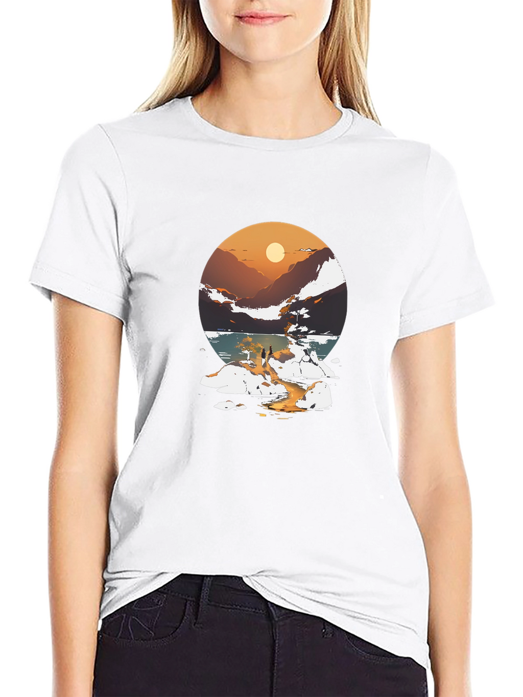 Sunset Lake Graphic Tee - Stylish Casual Wear