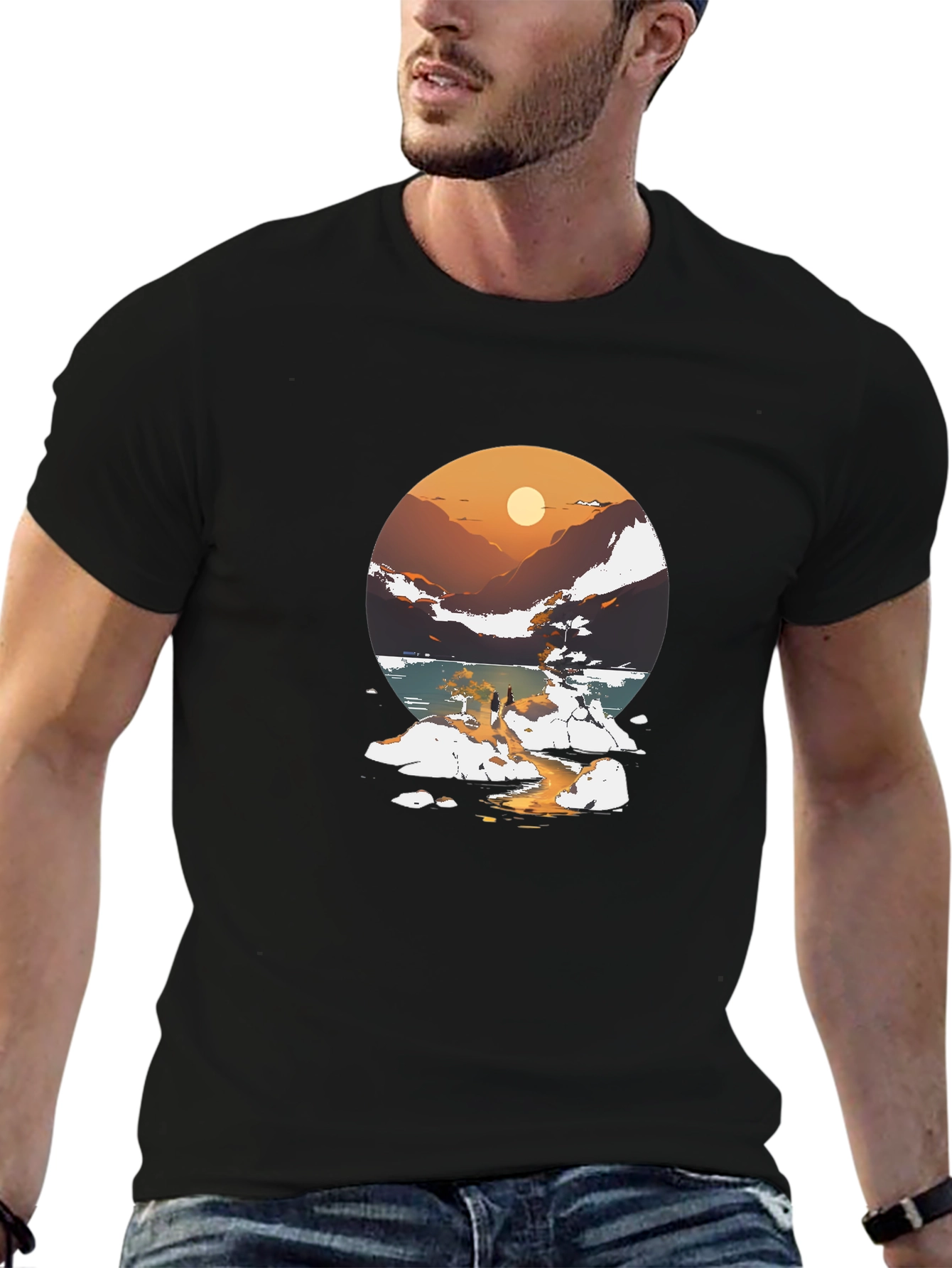 Sunset Lake Graphic Tee - Stylish Casual Wear